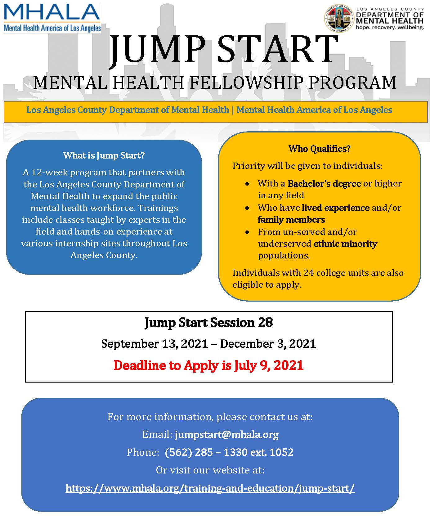 Jump Start Mental Health Fellowship Prepare to Work in Community
