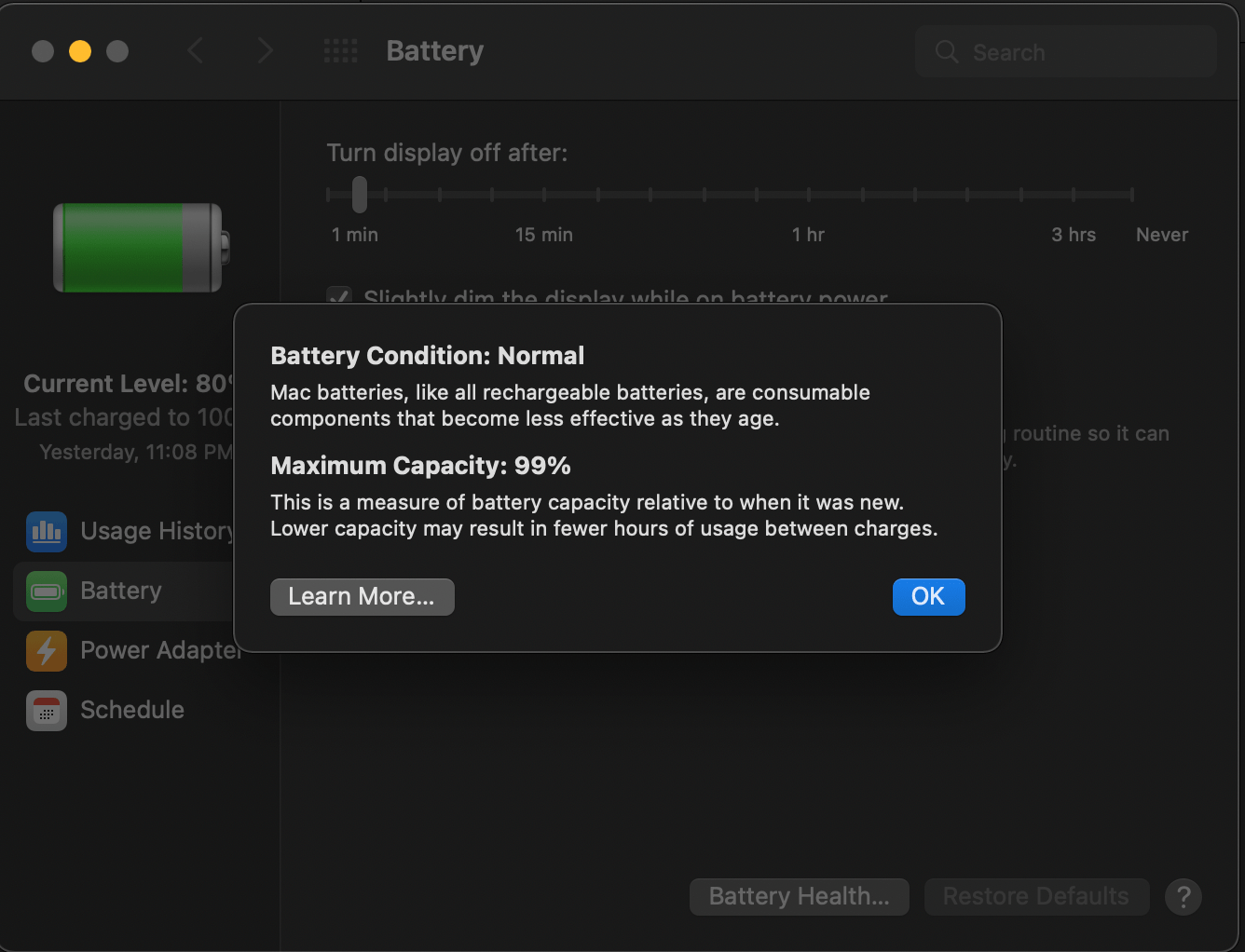 My Macbook battery just dropped to 99 after just three month of use