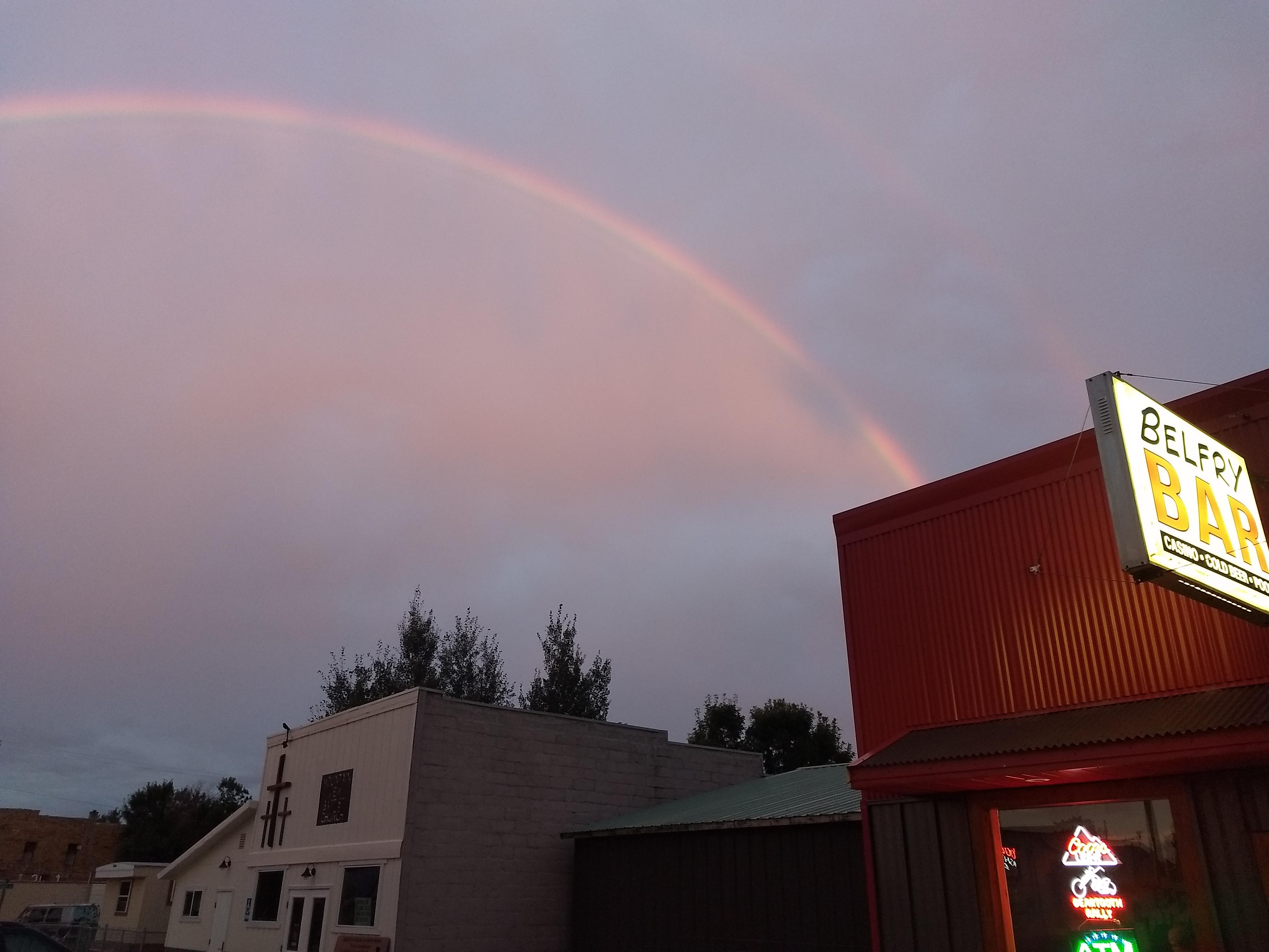 The rainbow ends at Belfry Bar r/Montana