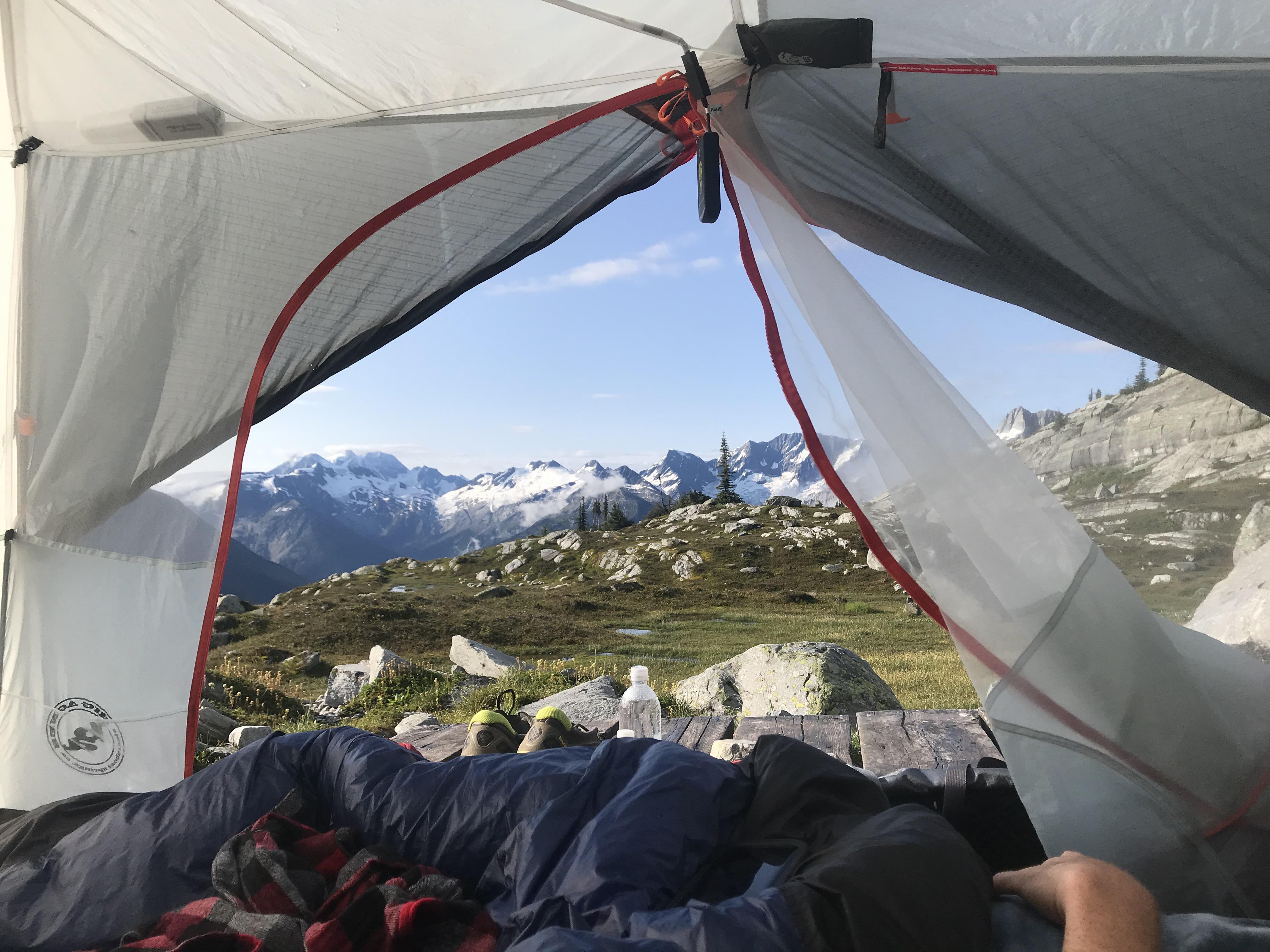 My view this morning. Hermit Meadows, Glacier National Park, BC r