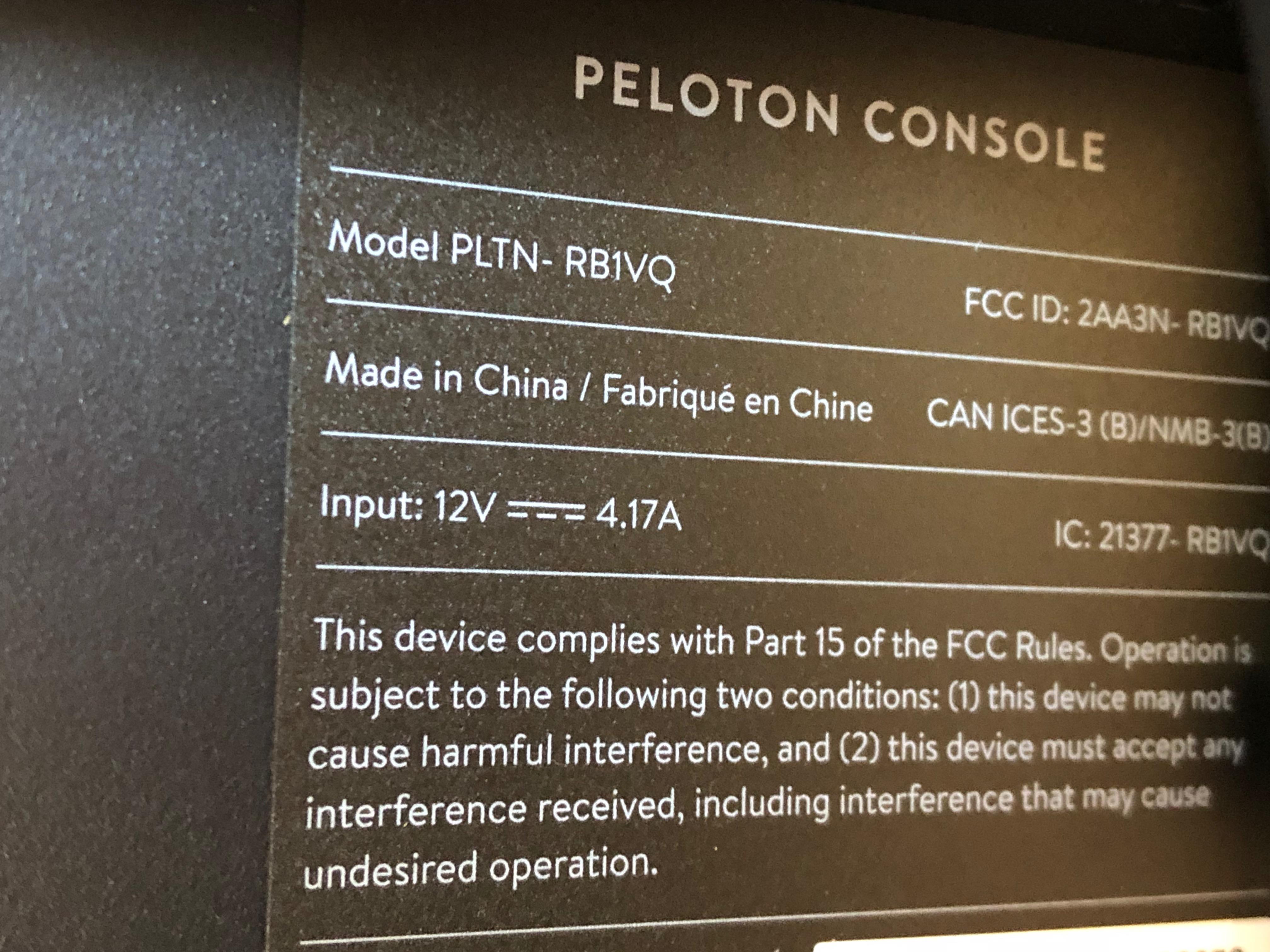 Peloton Delivered Today w/new PLTN-RB1VQ Display (Gen 3?) : pelotoncycle