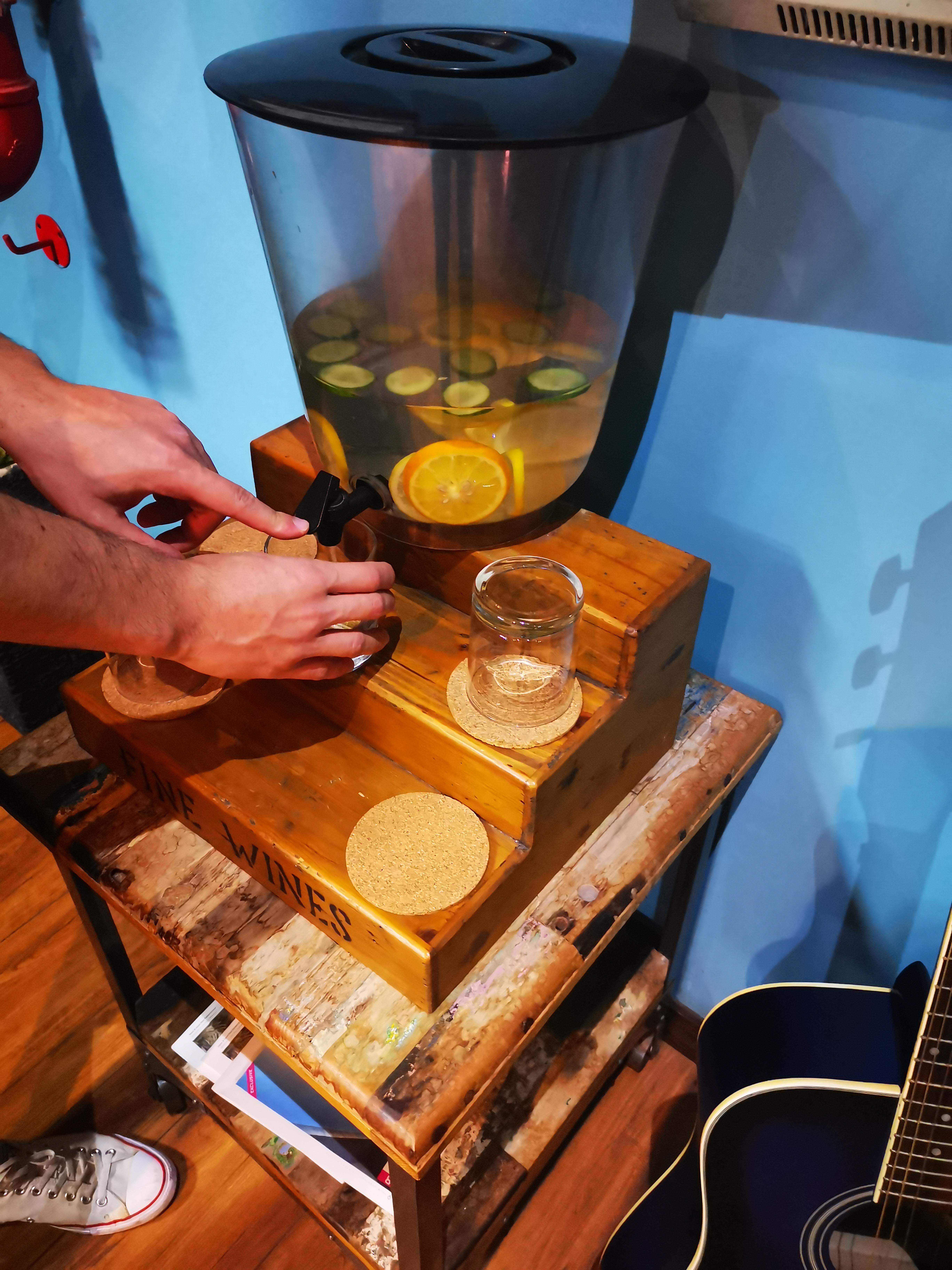 Found this at a nail salon "Cucumber water only for customers" r