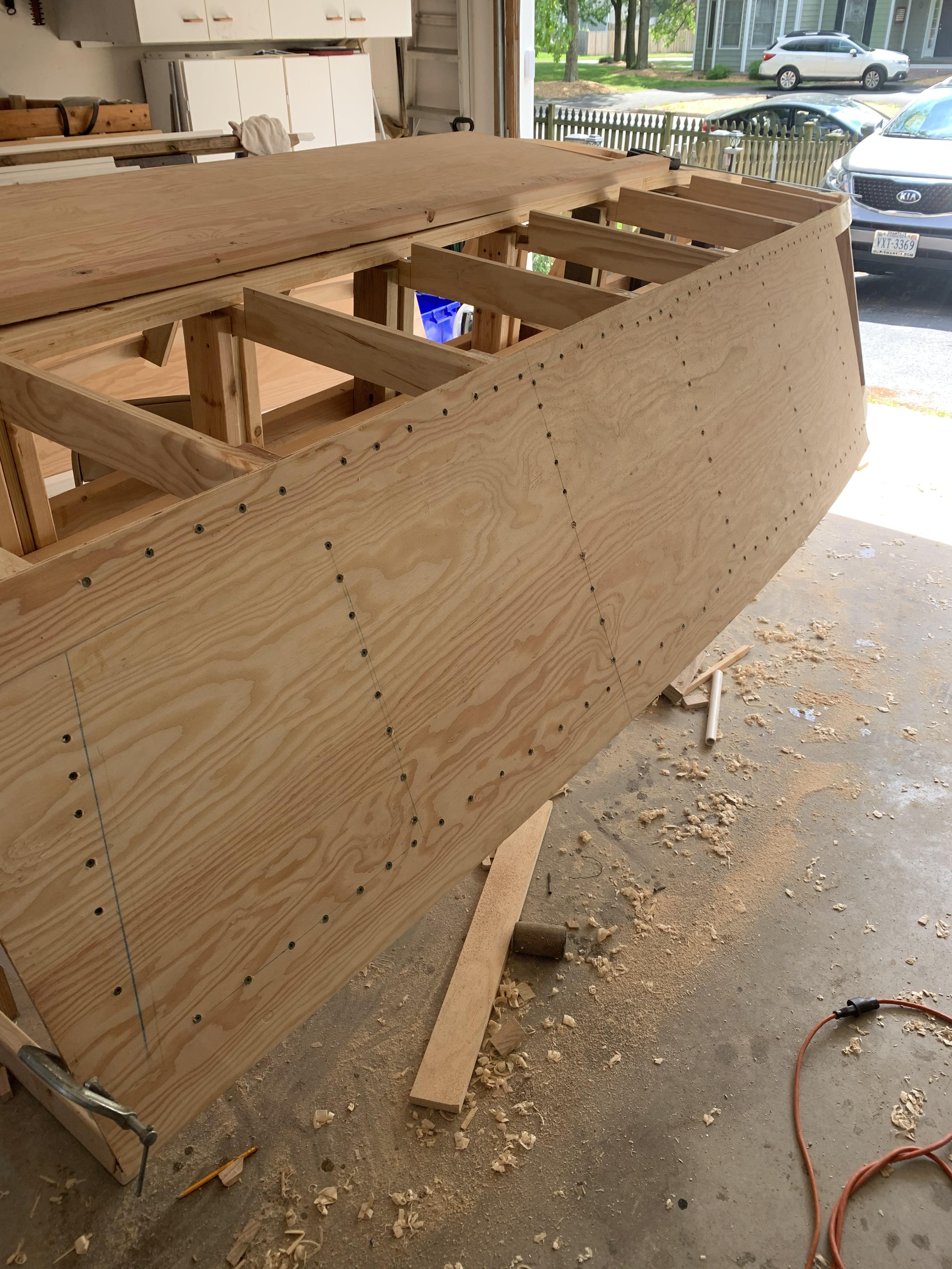 Plywood going on r/boatbuilding