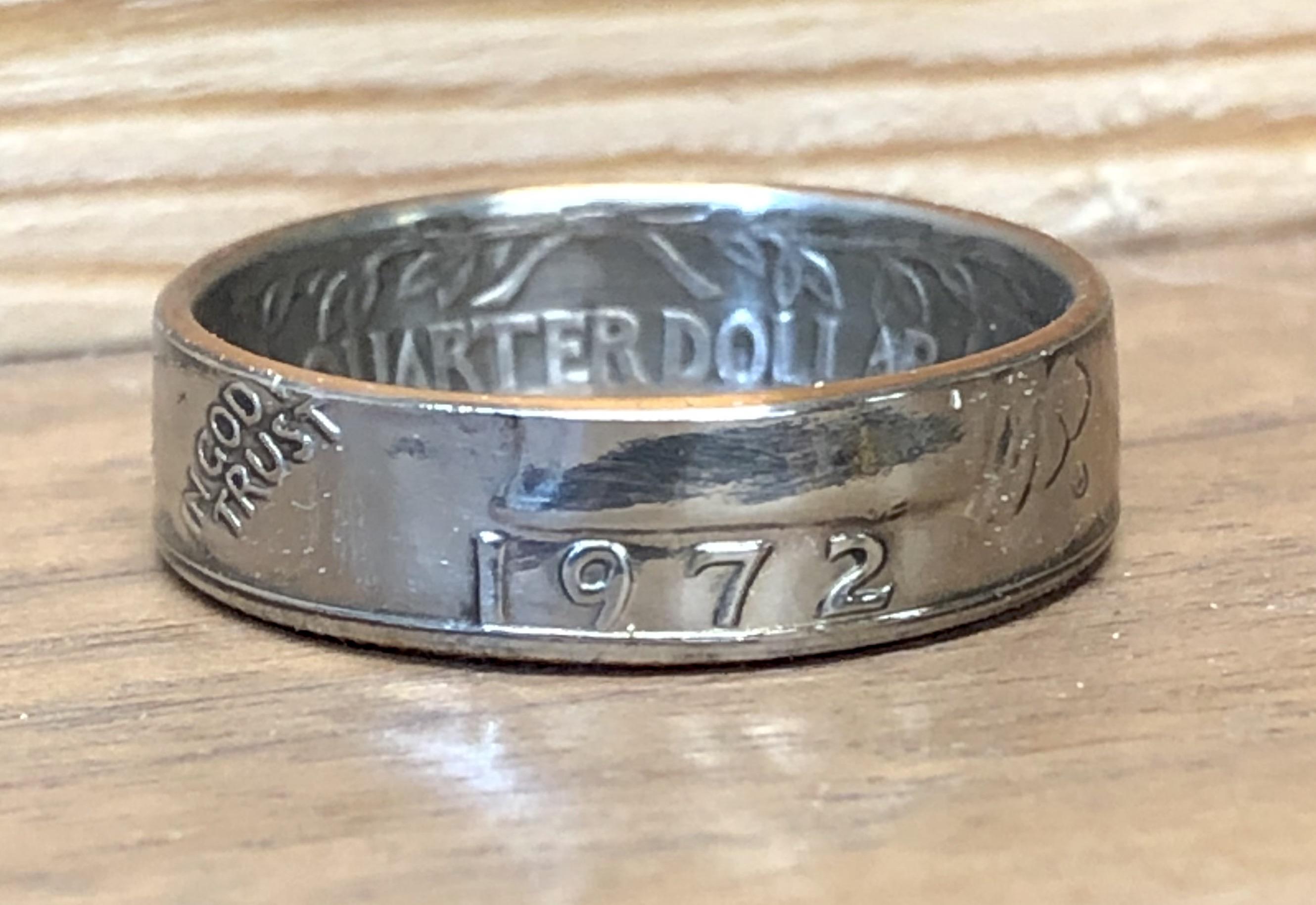 1972 Clad Quarter ring with clear powder coat. r/coinrings
