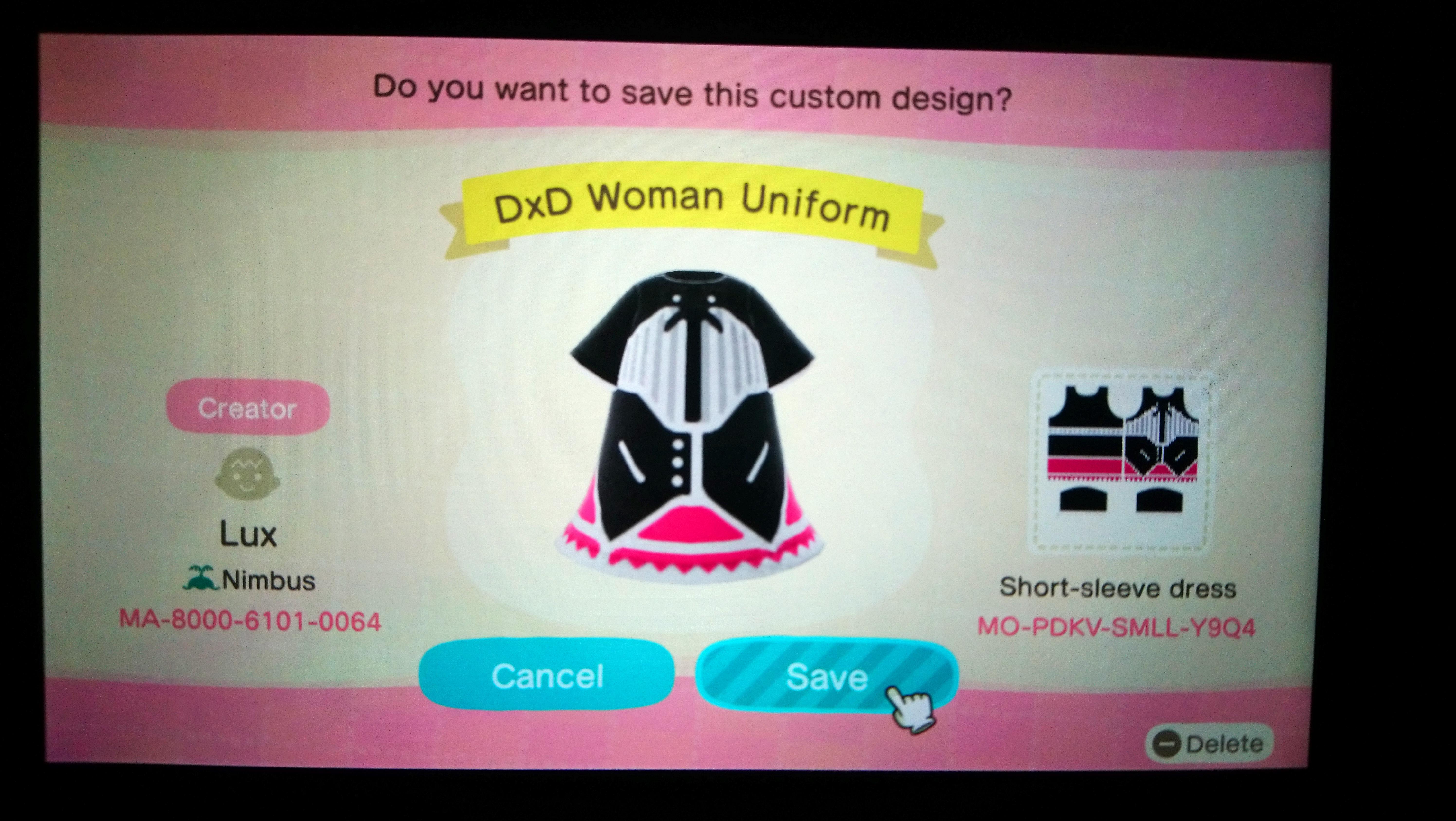 My attempt at the School Uniform in ACNH r/HighschoolDxD