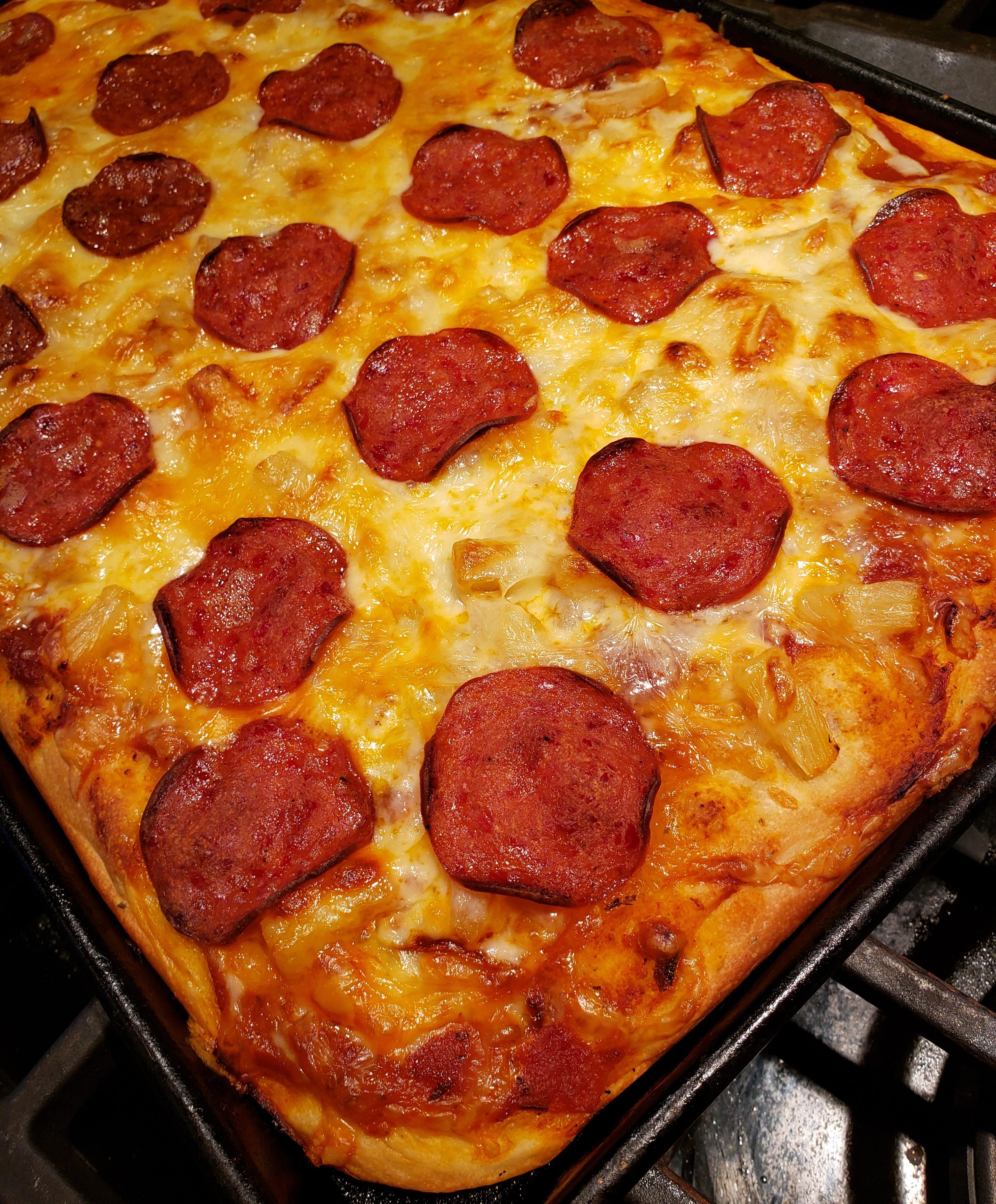 My family has decided they like "square" pizza better than round. I put