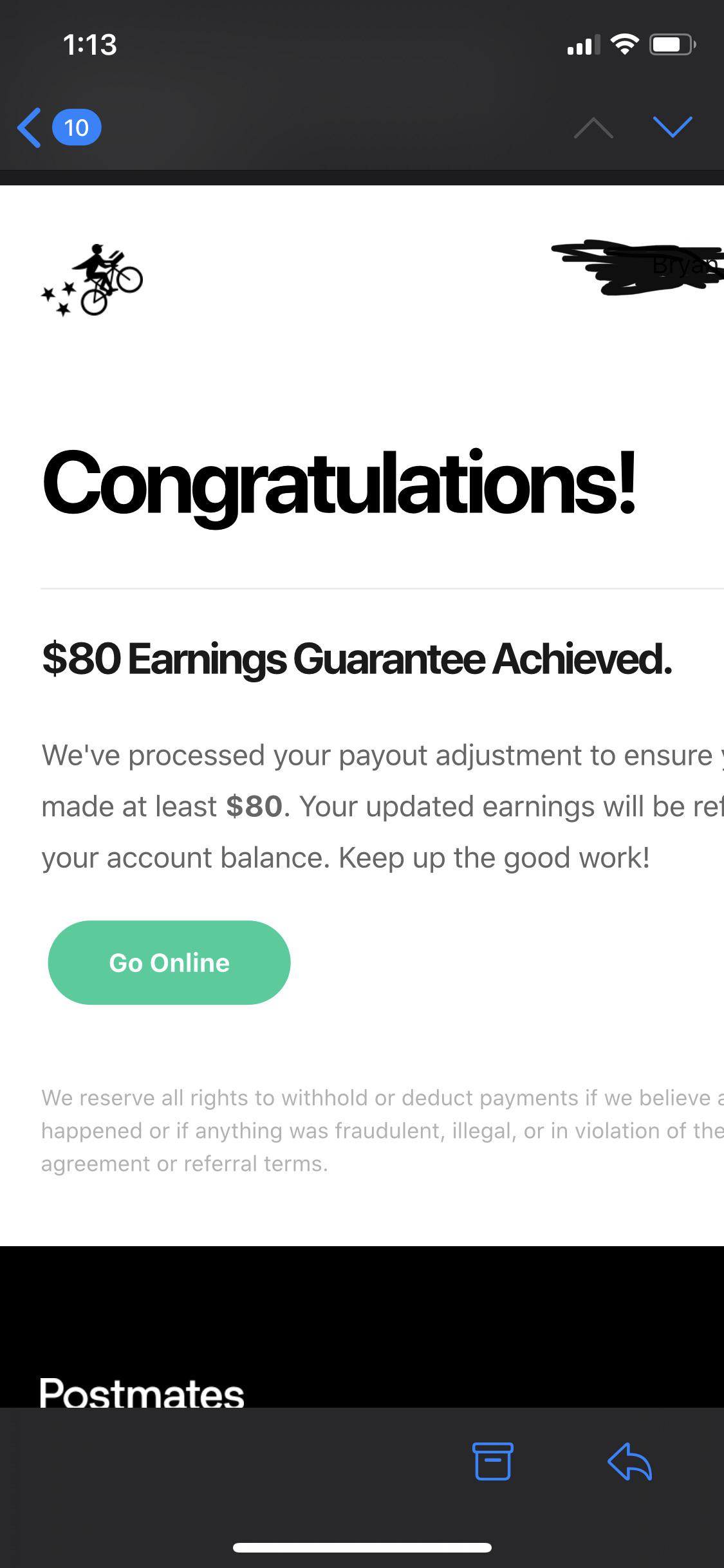 My fiancé and I have been doing postmates together for the last couple