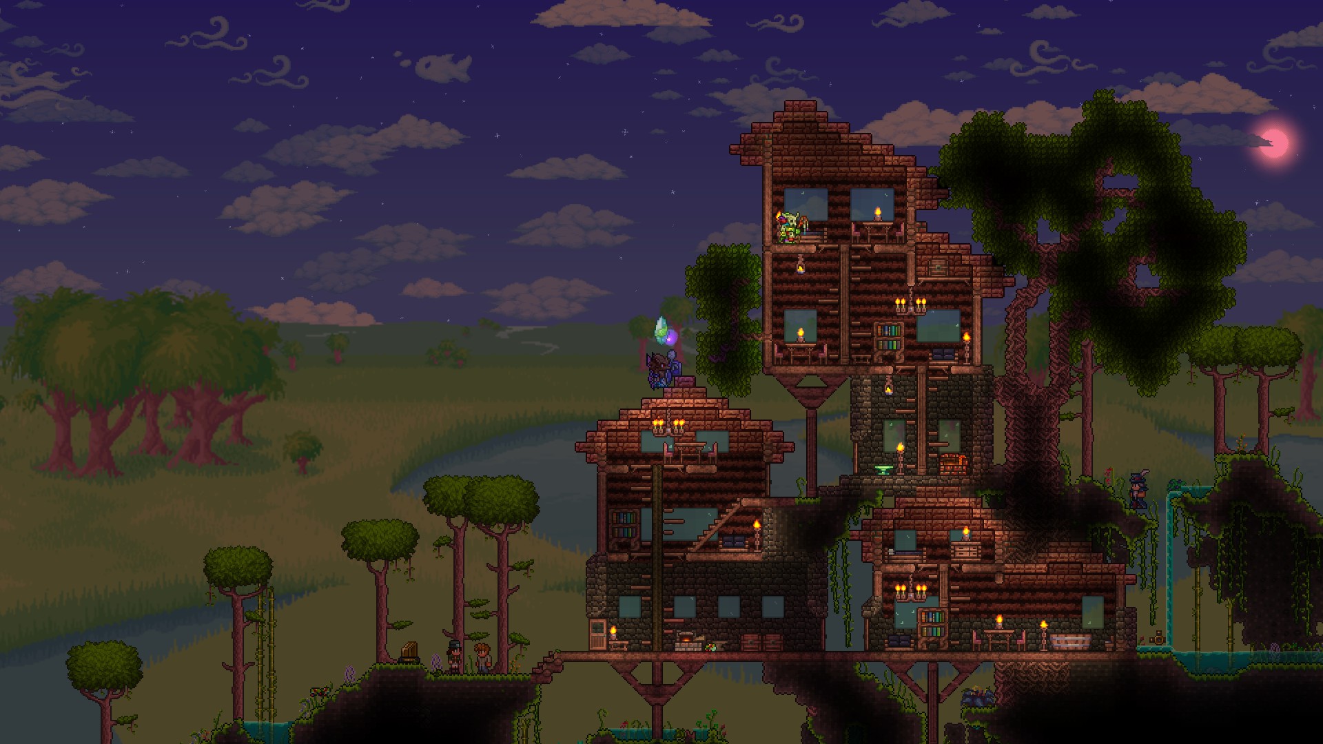 Jungle Tree Top build at sunset r/Terraria