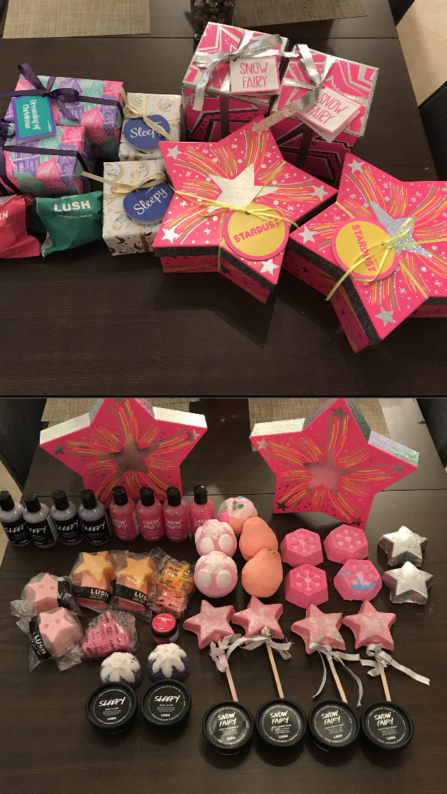 Lush BOGO haul. I felt like a kid on Christmas opening the boxes! r