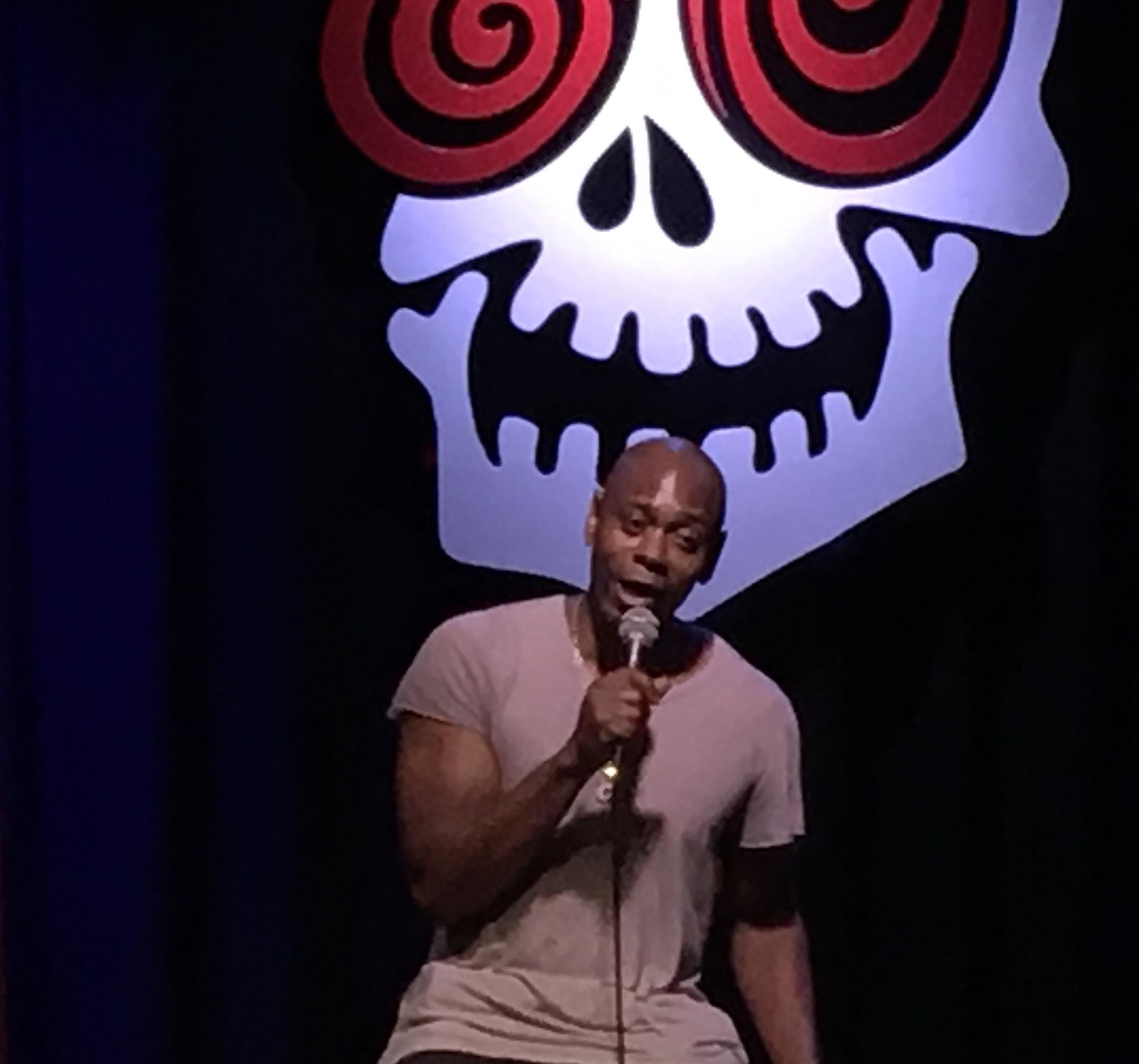Dave Chappelle is on stage at Laughing Skull Lounge in Atlanta right