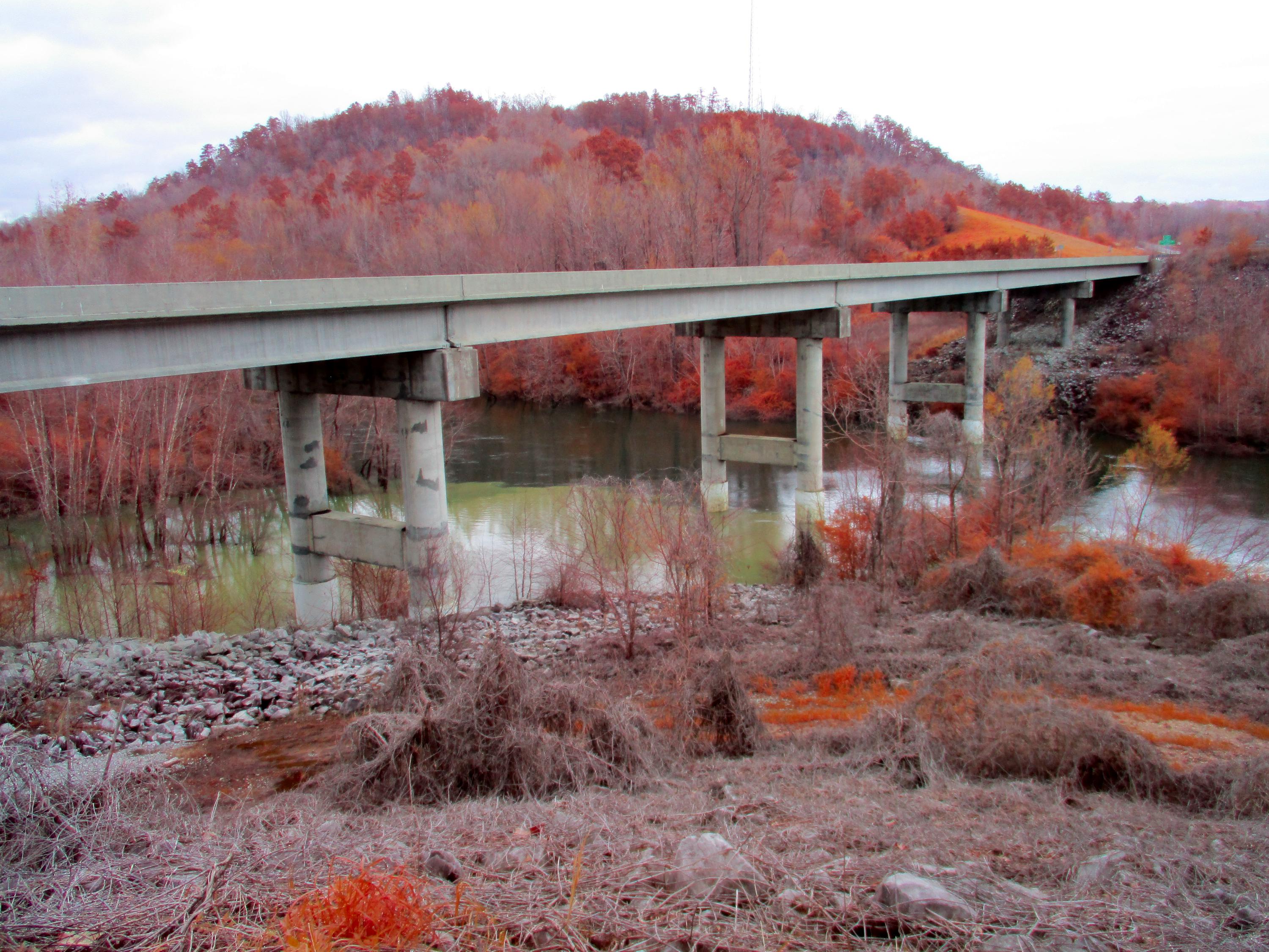 The Sipsey River bridge from back in march taken in IR using IRChrome