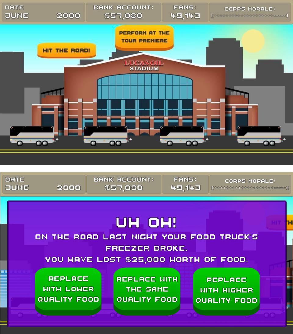 The Oregon Trail, but for drum corps. Ever since the quarantine started