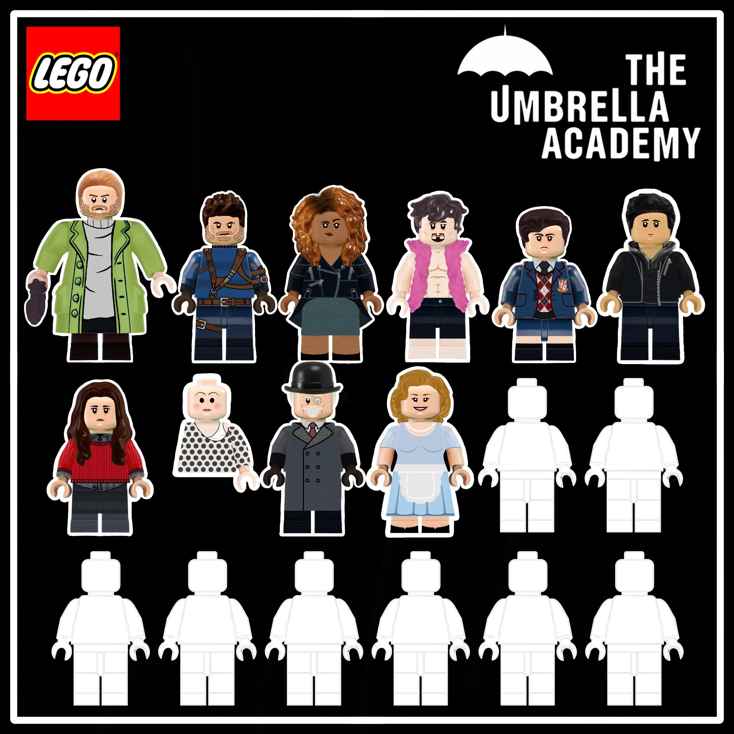 Working on a umbrella academy cmf series, Instagram TheLegoBin r/lego