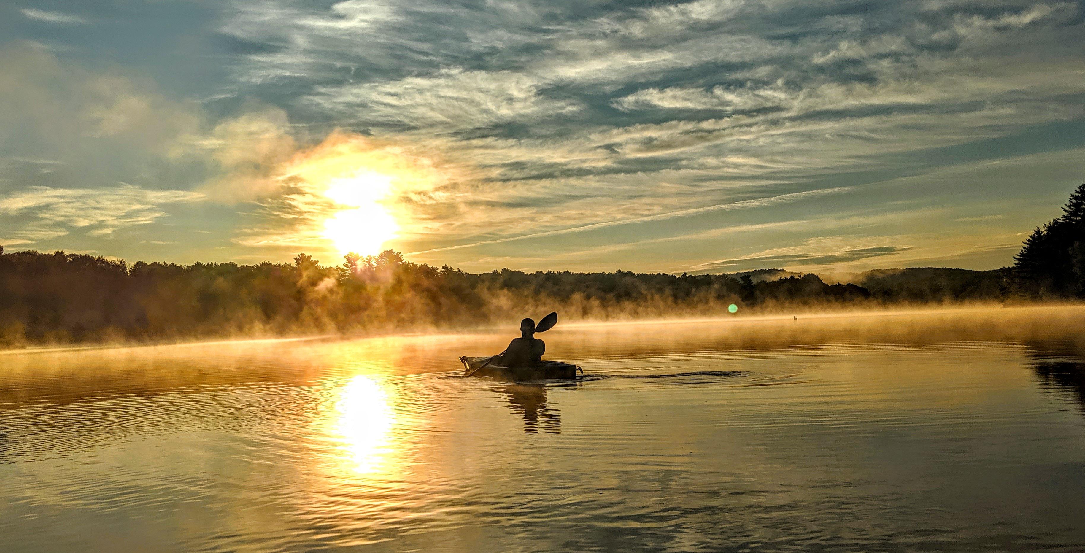 Kayaking at sunriseAugust 2019, Locke Lake, Barnstead, New Hampshire