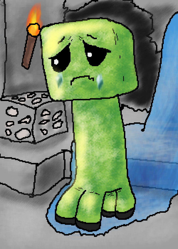 Sad Creeper r/Minecraft