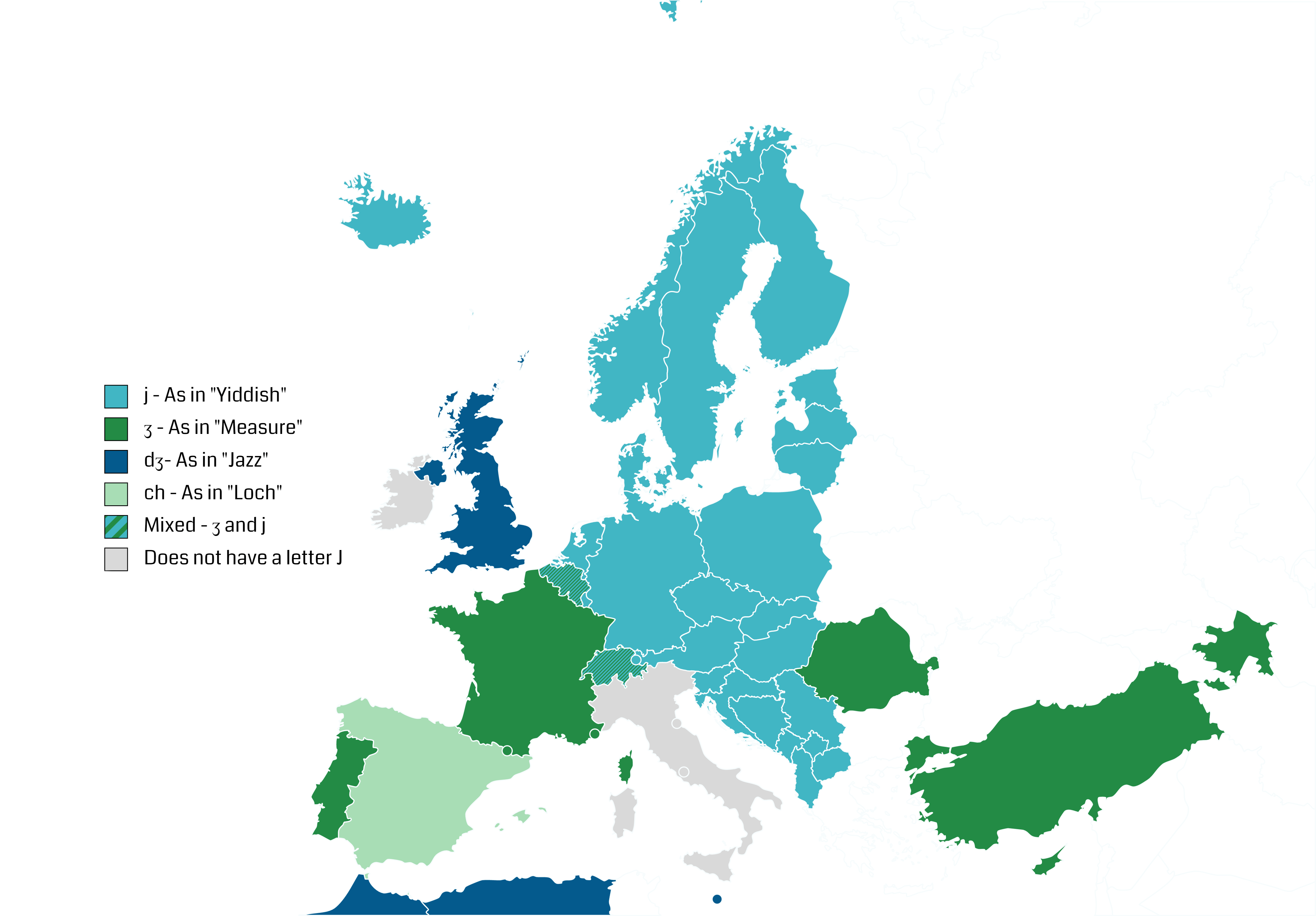 How do different languages (using the Latin alphabet) pronounce the letter J? r/MapPorn