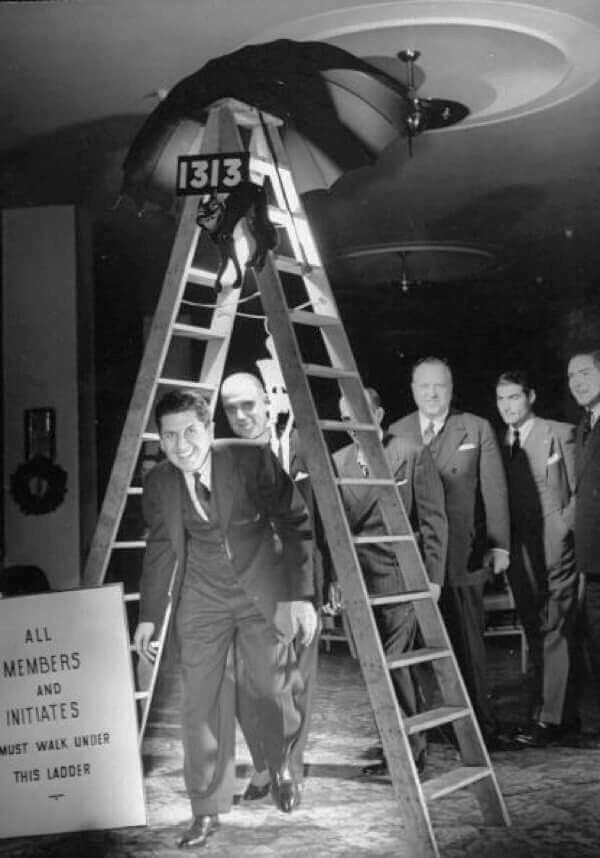 Members of Richard Nixon’s pass initiation rites prior to the