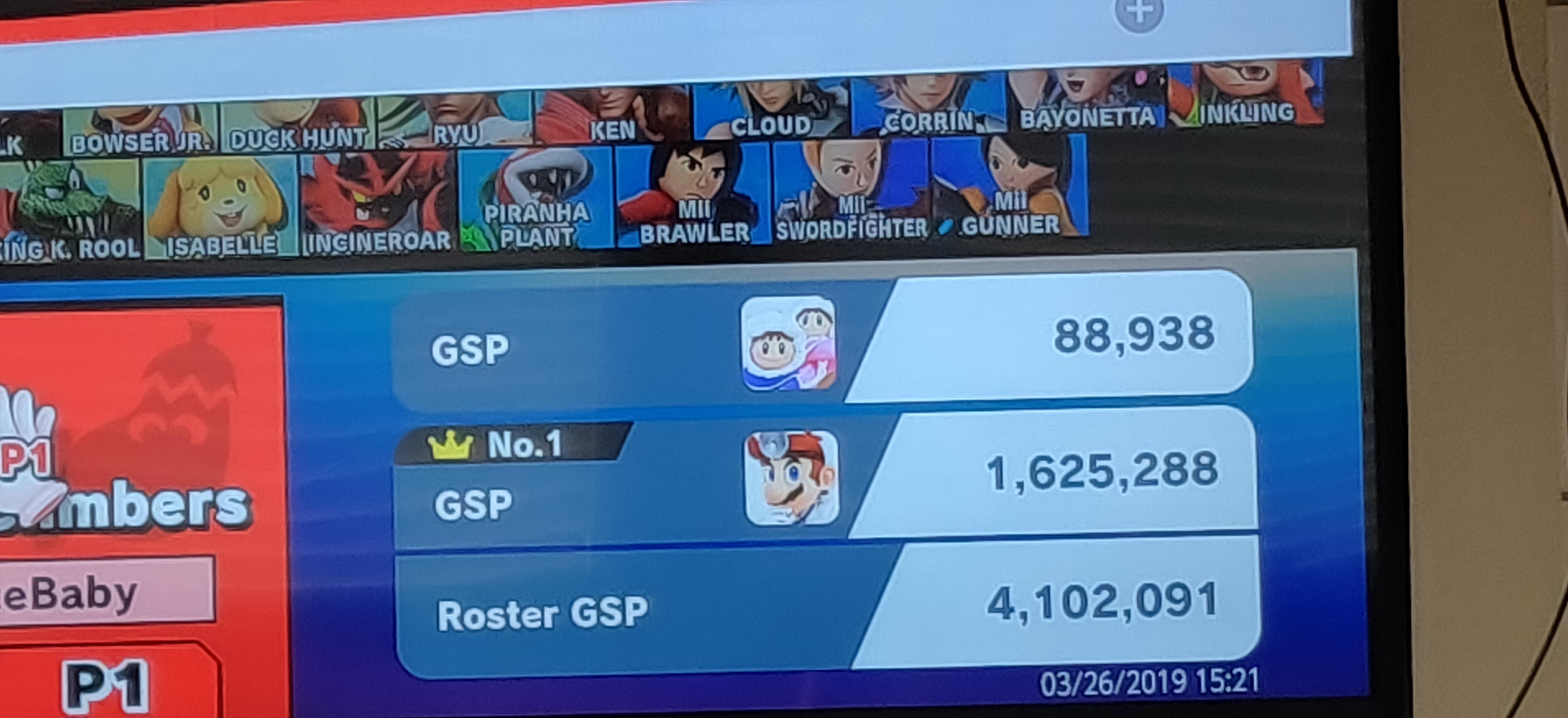 What is roster gsp? r/SmashBrosUltimate