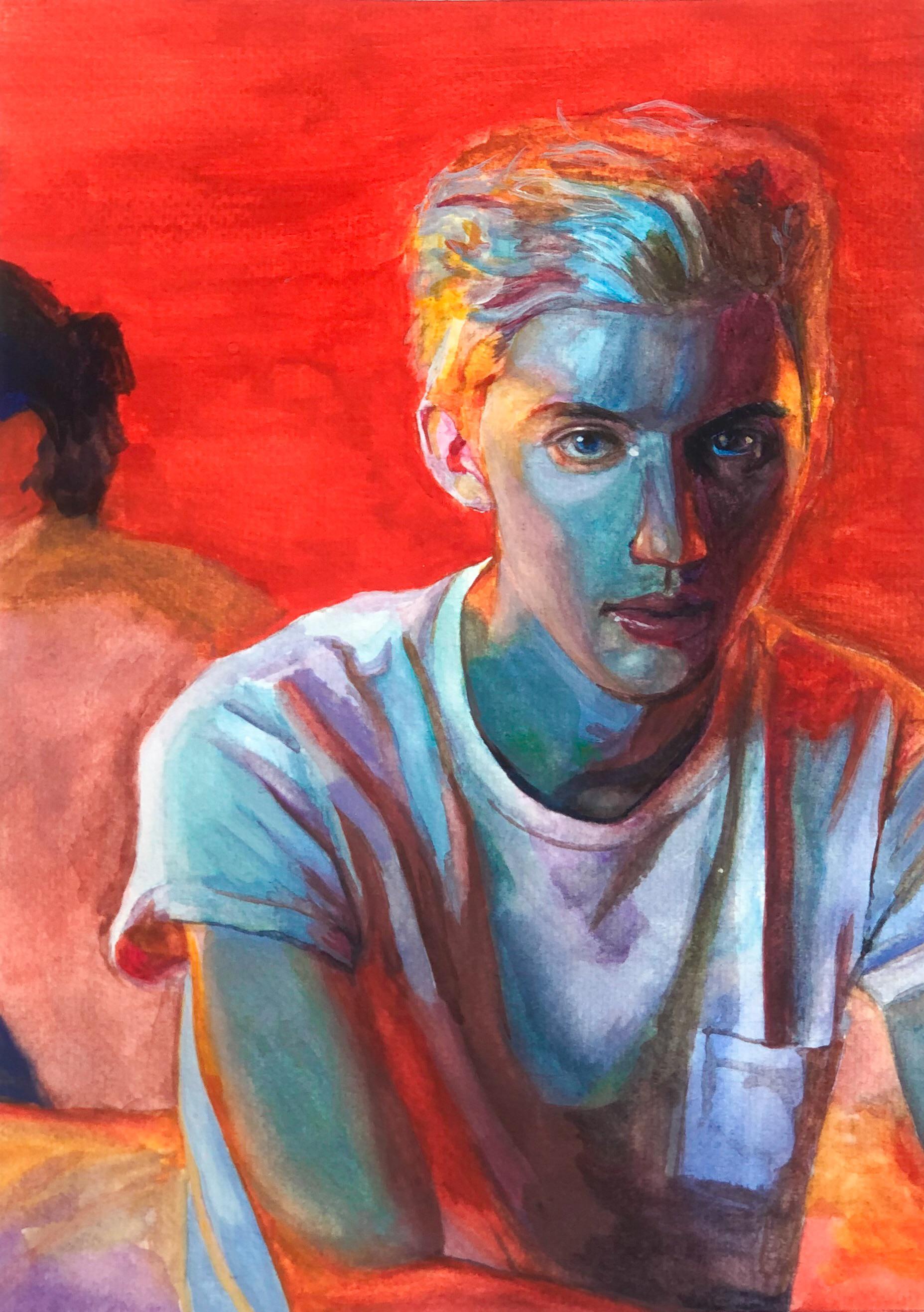 I got my gouache painting scanned! Troye Sivan (2020), HIMI MIYA