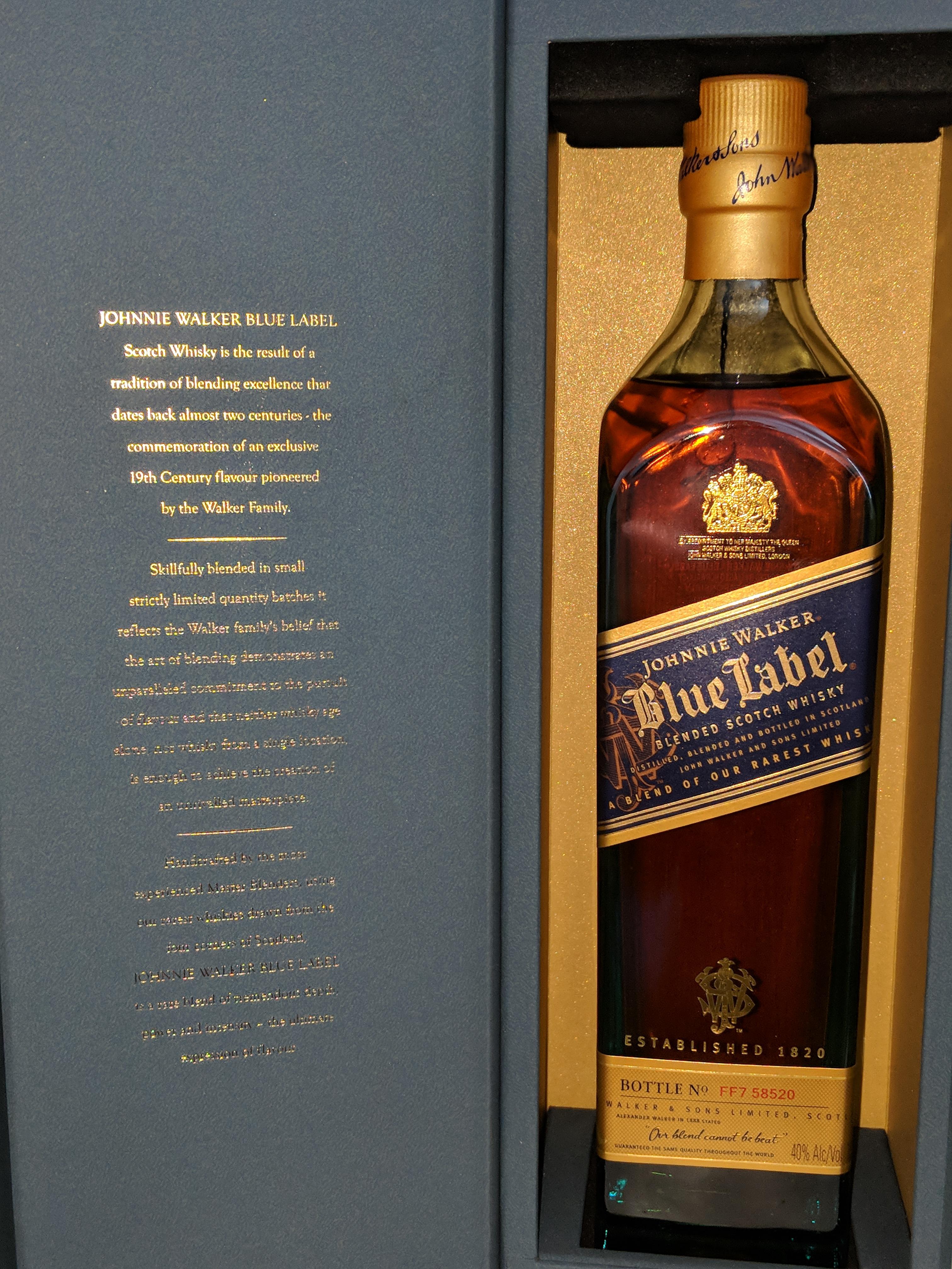 I was gifted a bottle of Blue Label. I'll be saving it for a very