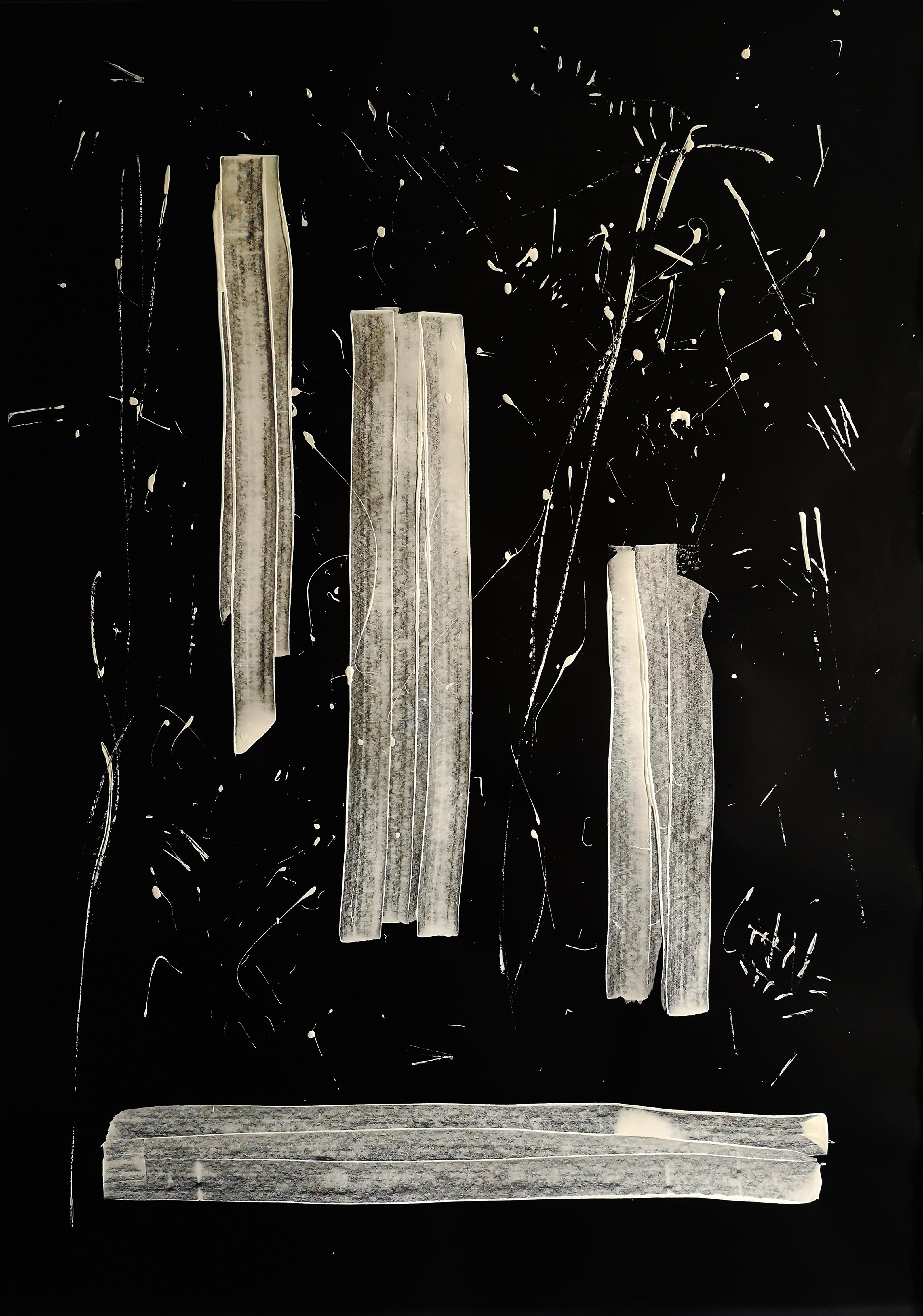 'untitled white', Xepinsxi, chalk paint on paper, 2020 r/Art