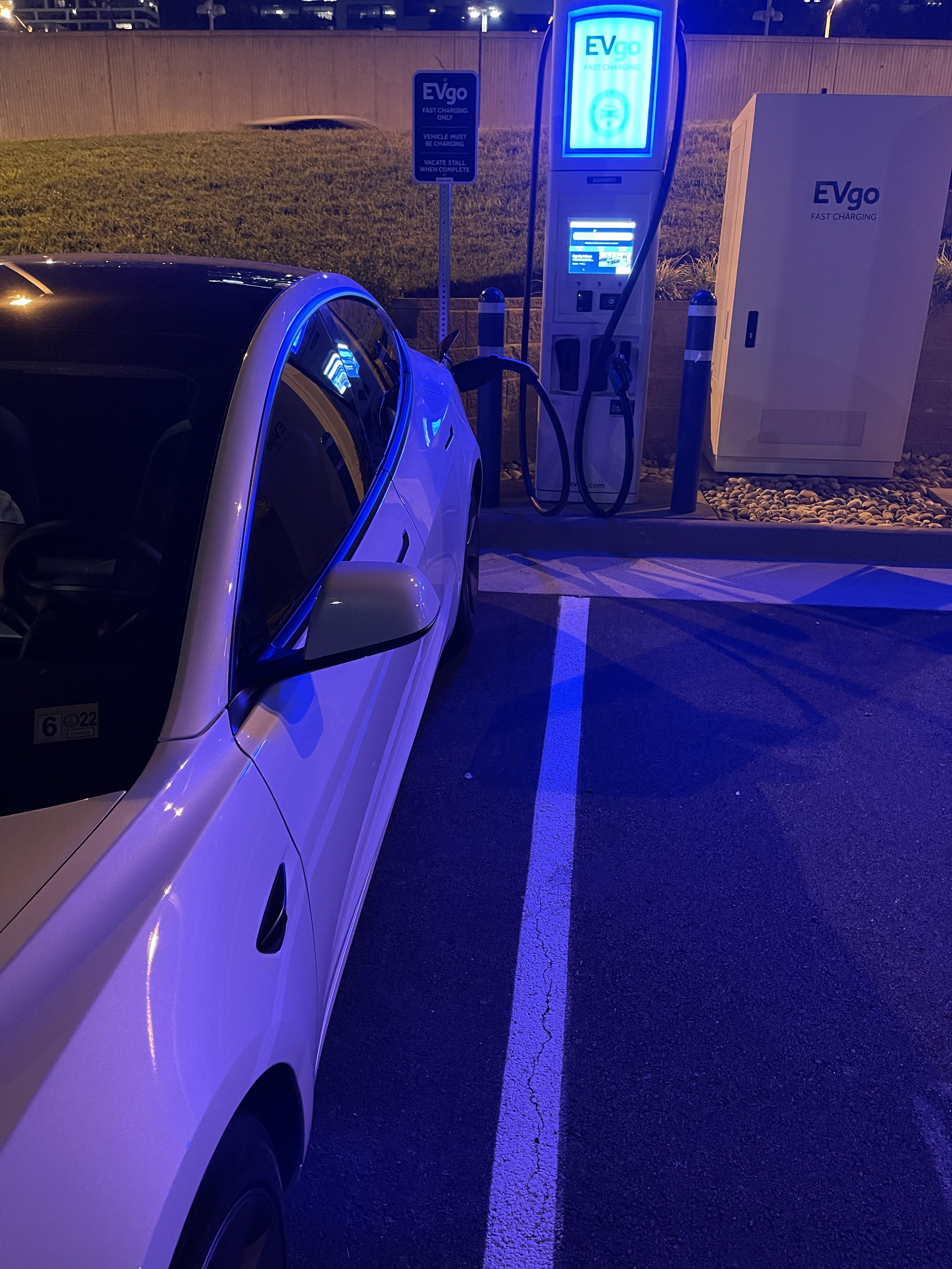 A successful late night charge with my new CCS adapter TeslaModel3