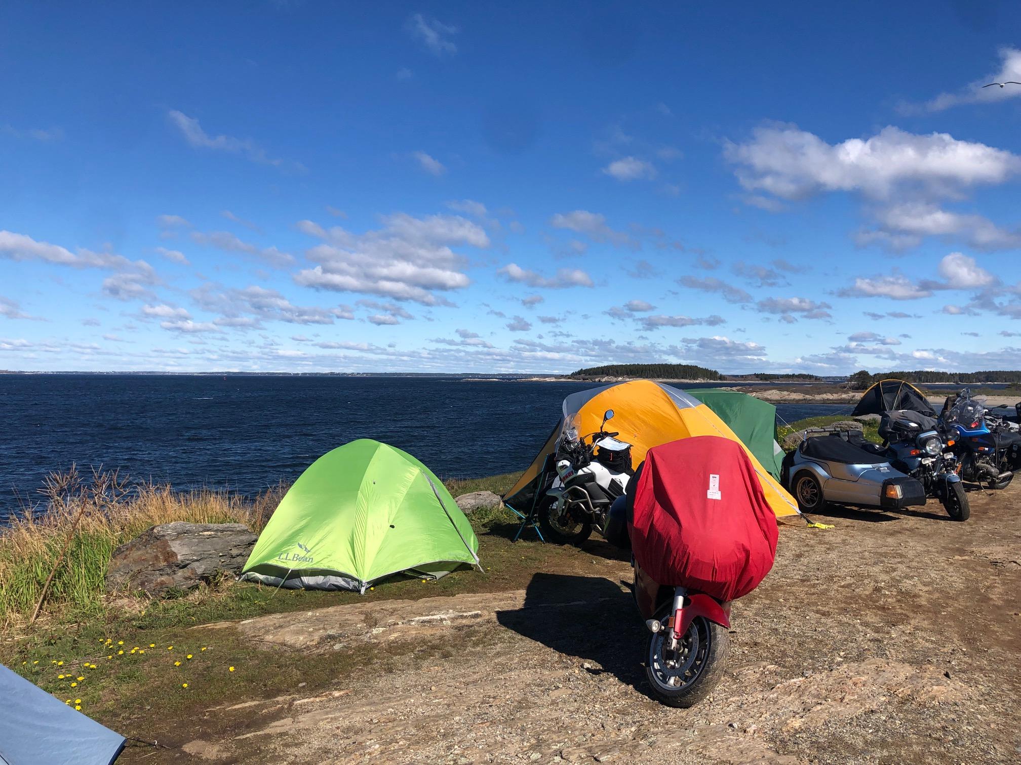 Motocamping along the Maine coast (Hermit Island, Phippsburg, Maine