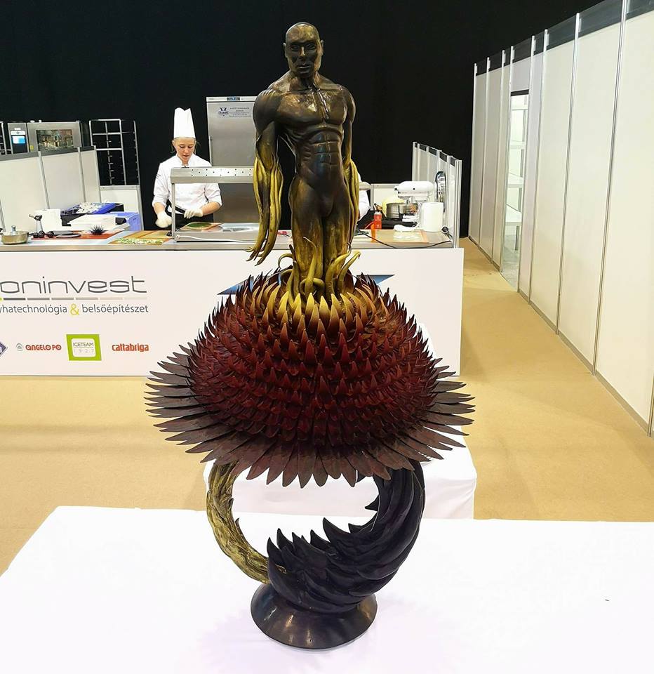So my brother made a chocolate sculpture today r/pics