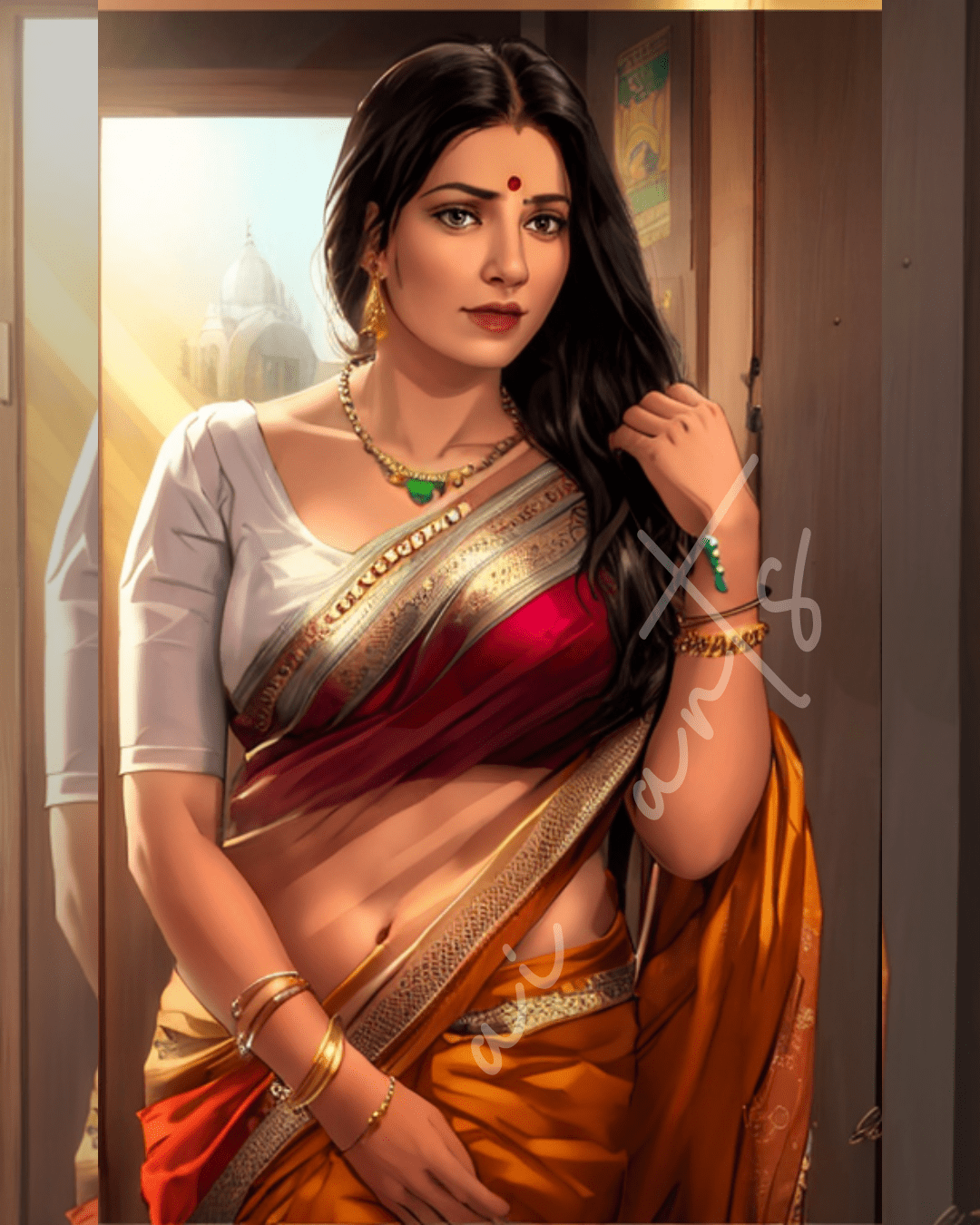 Desi Wife In Anime Style Rdesidiffusion