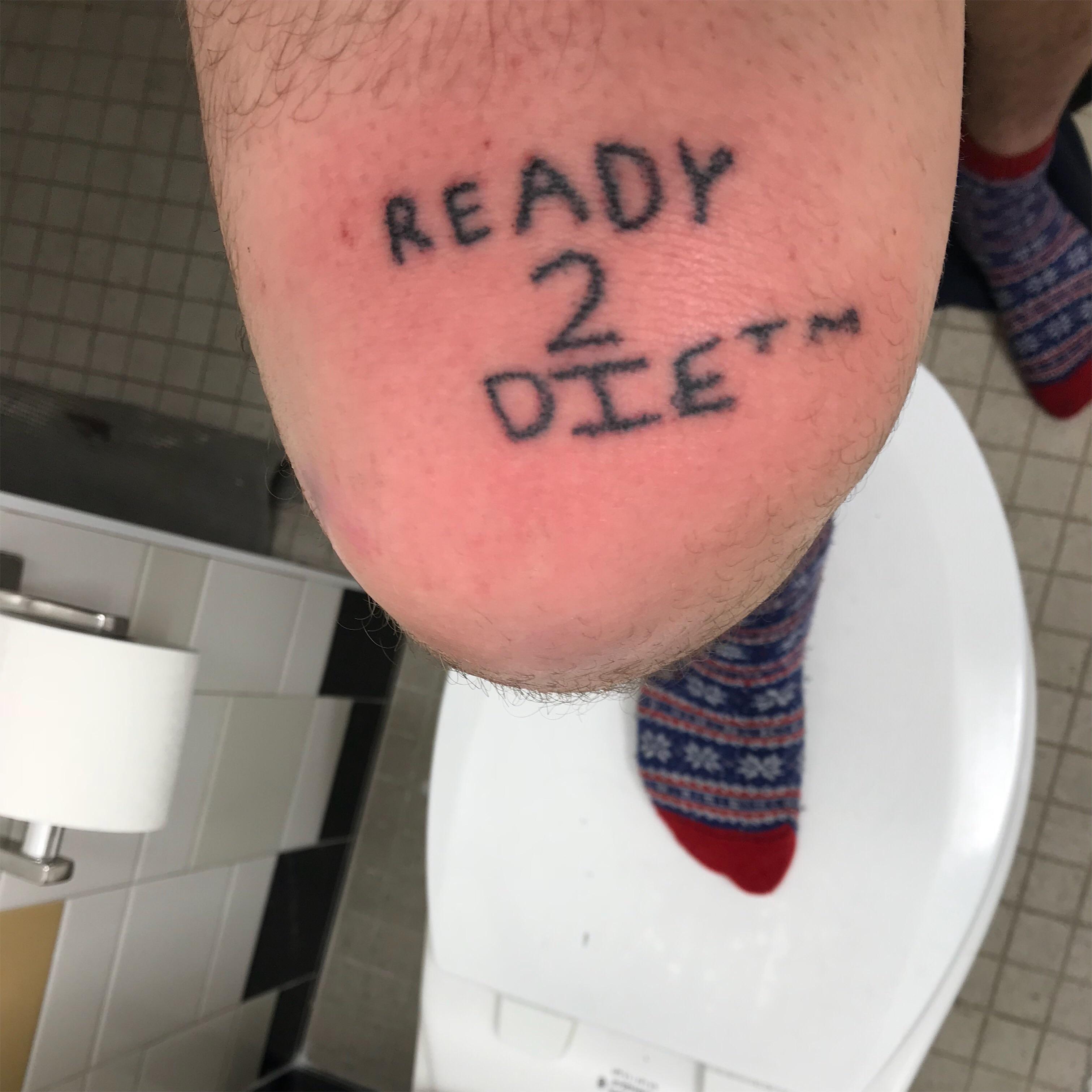 My first (ironic) tattoo sticknpokes