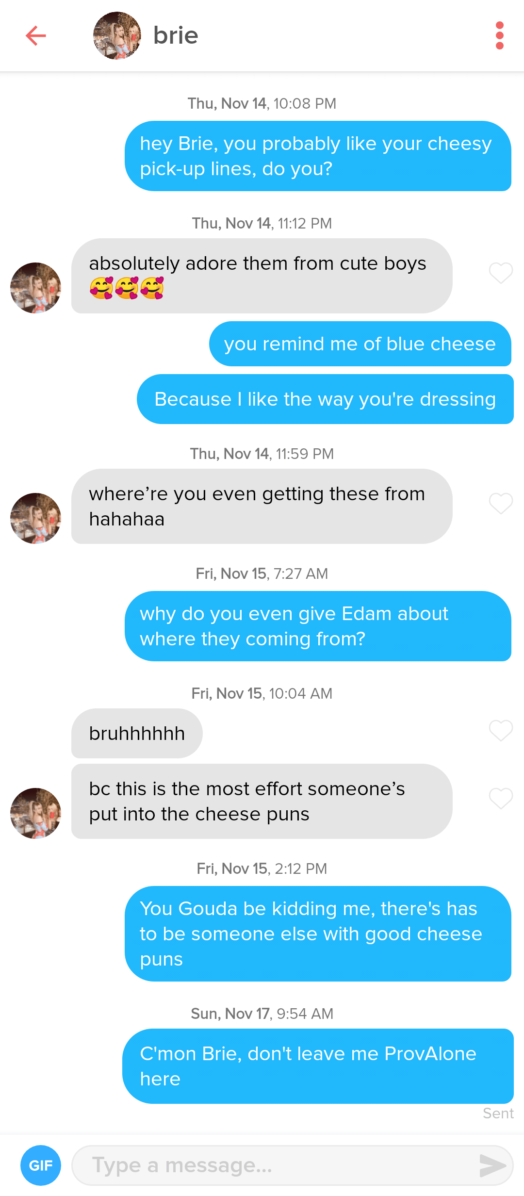 cheesy pick up line Tinder