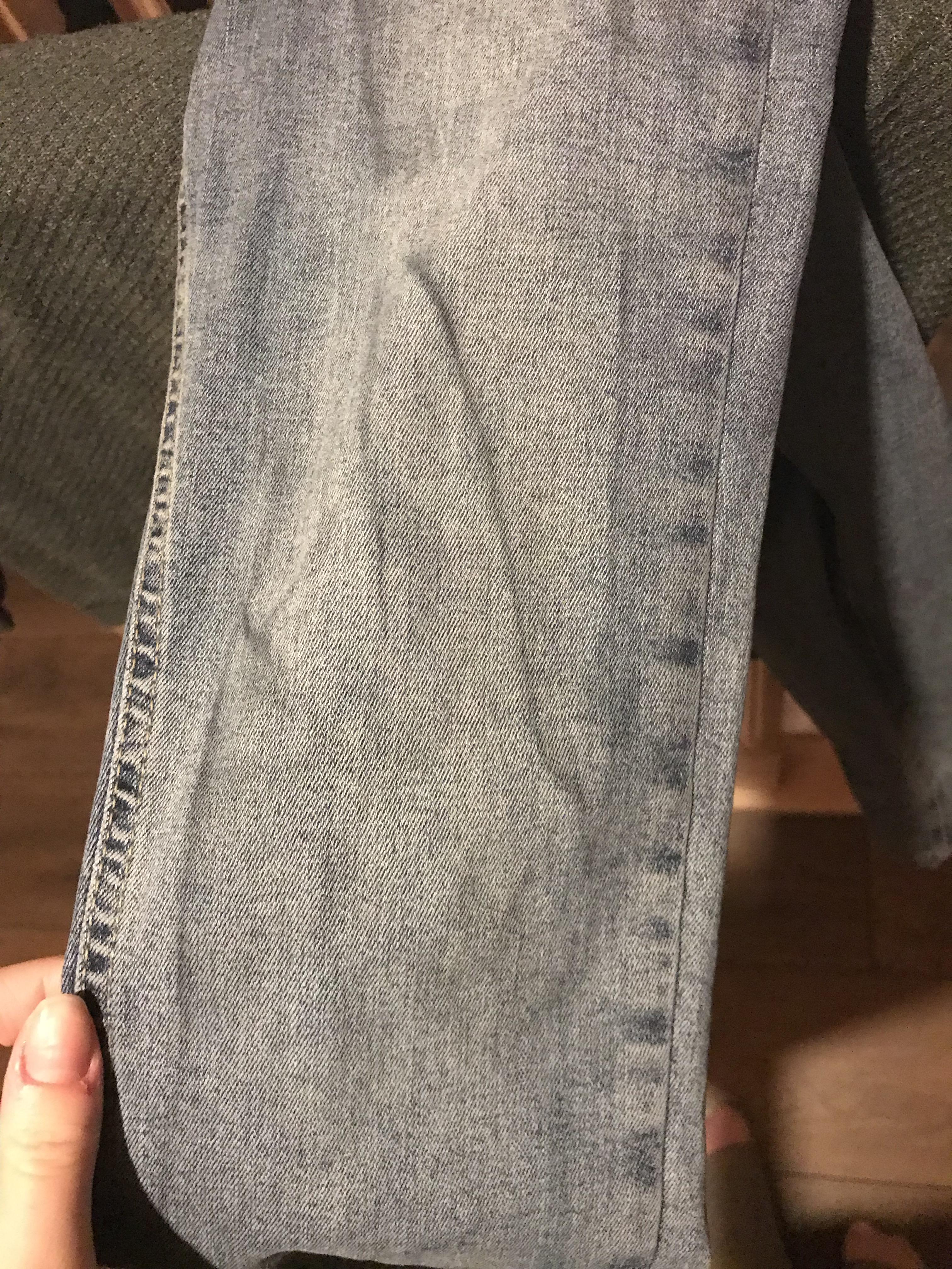 I put my blue jeans in the washer and they came out with these weird