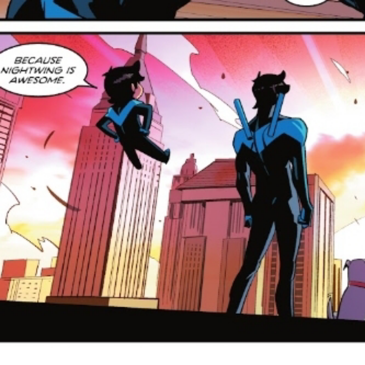 Nightwing just became greatest superhero after he got all the elements. origin story, epic arc