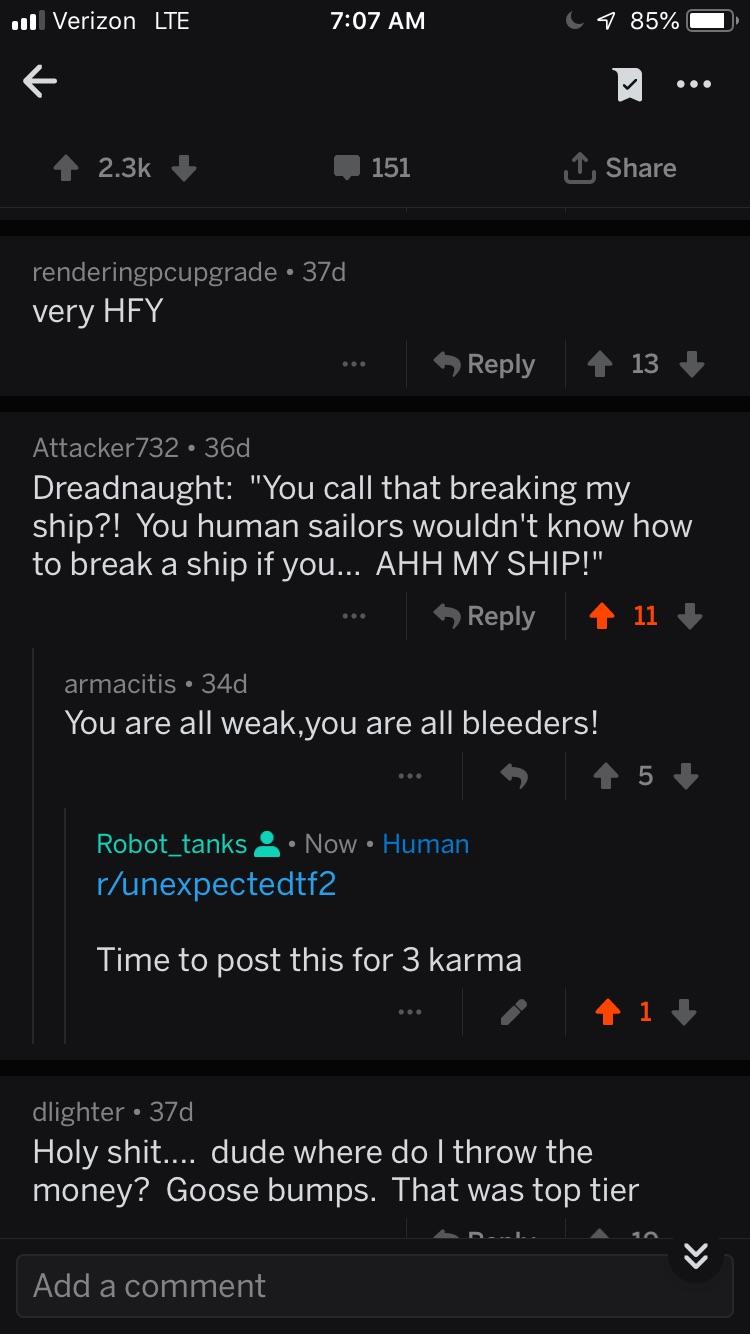 Found on r/HFY UnexpectedTF2