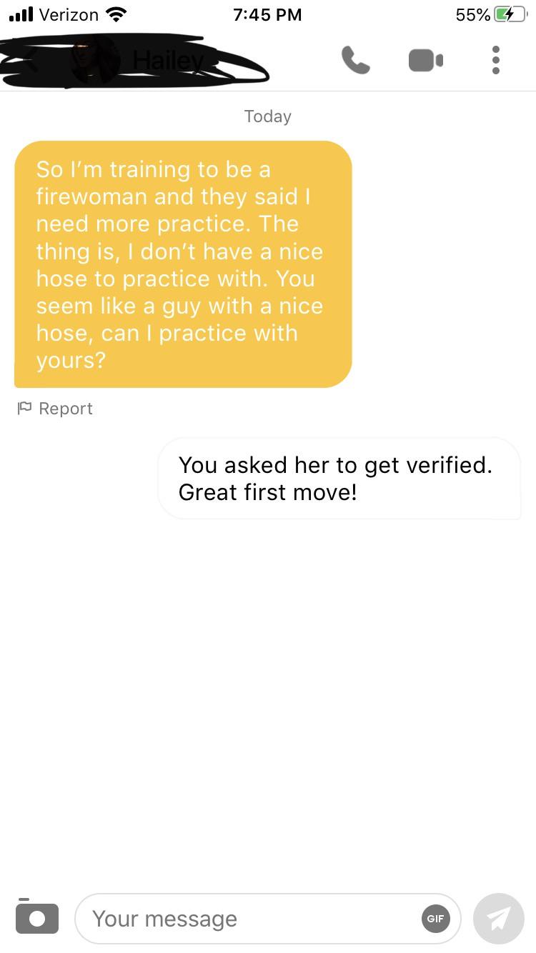 Ridiculous catfish attempt or pathetic pickup line? Bumble