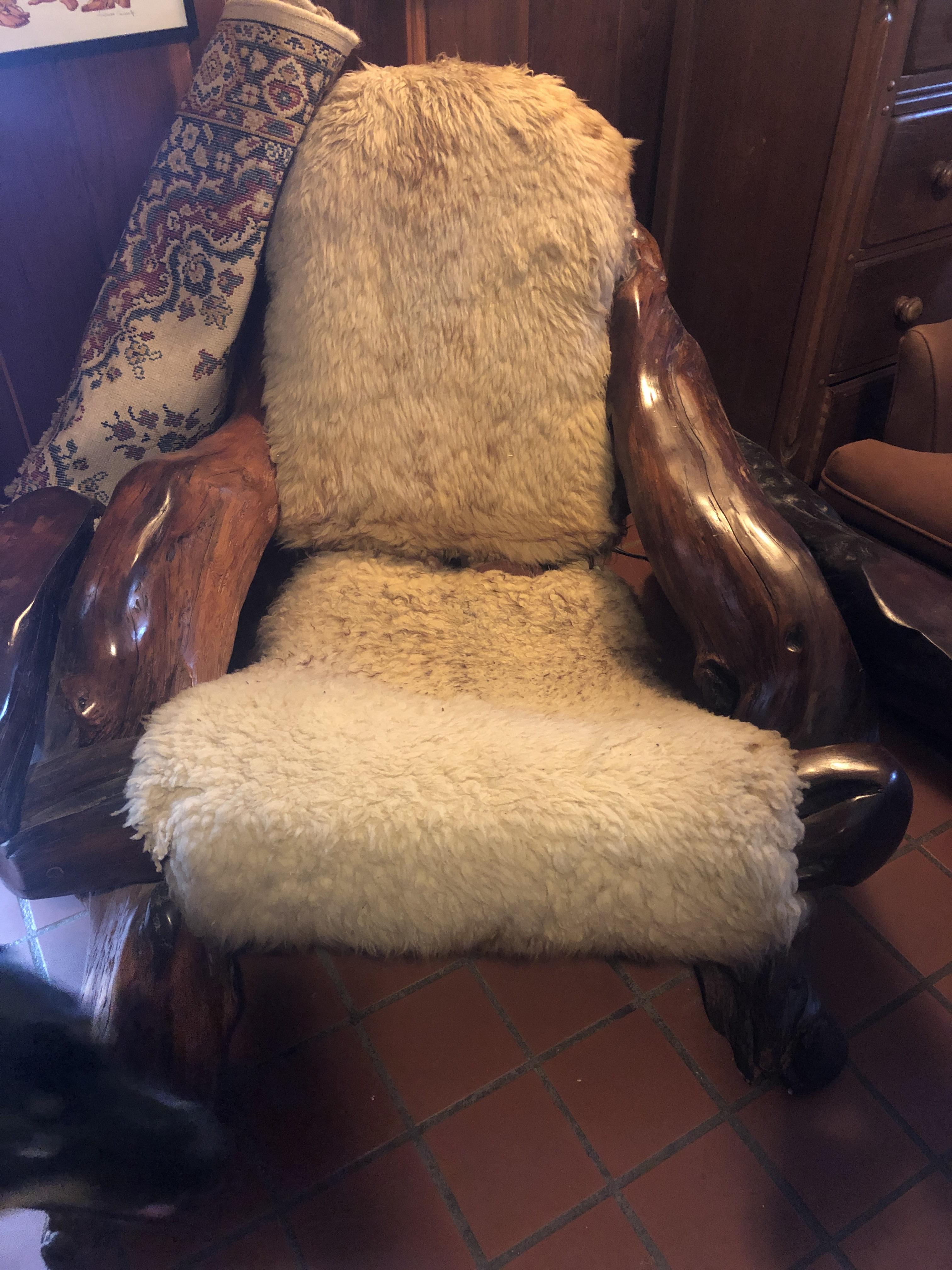 Found this weird furry chair at my grandma’s who has a classic old lady