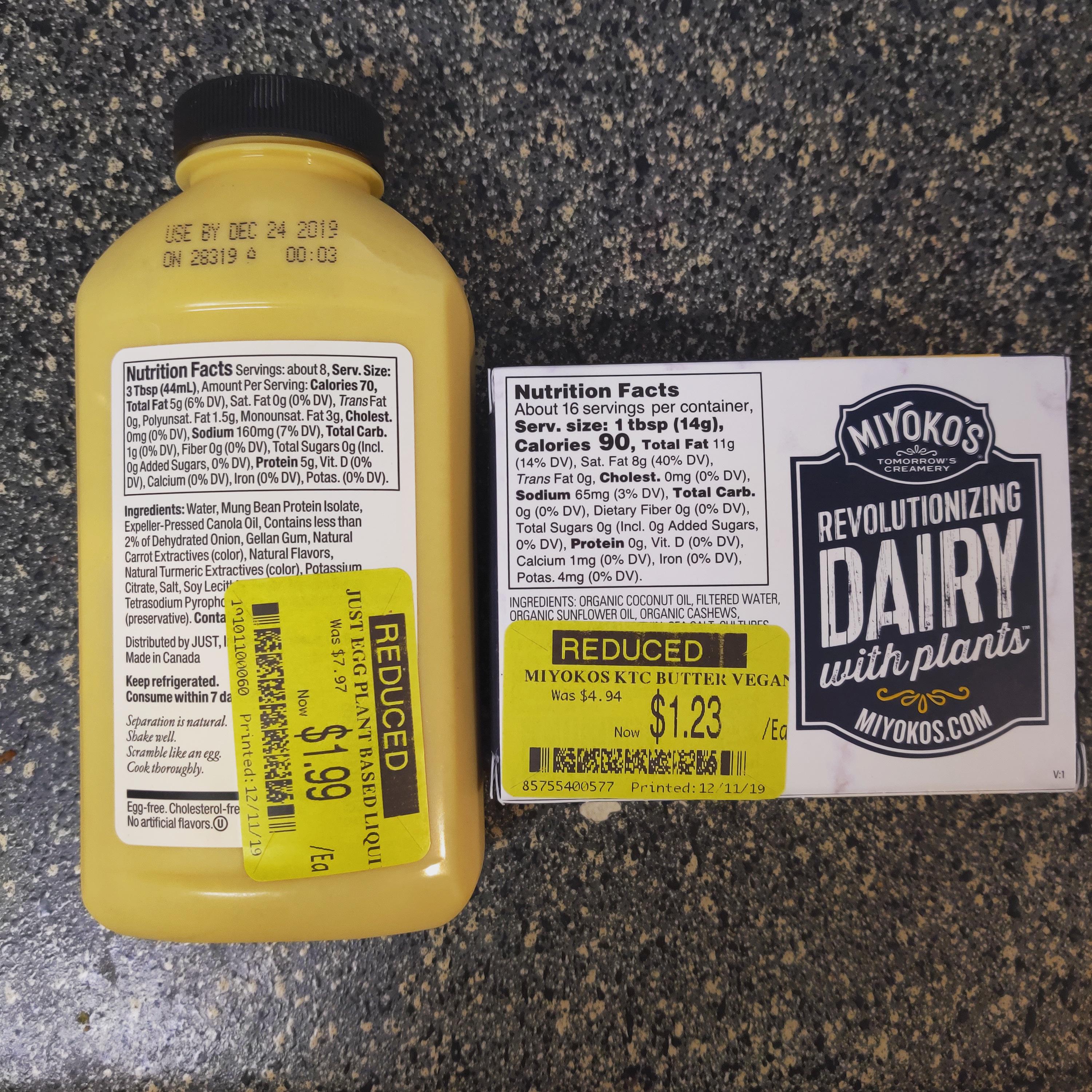 Just egg and vegan butter on sale at my HEB! r/vegan