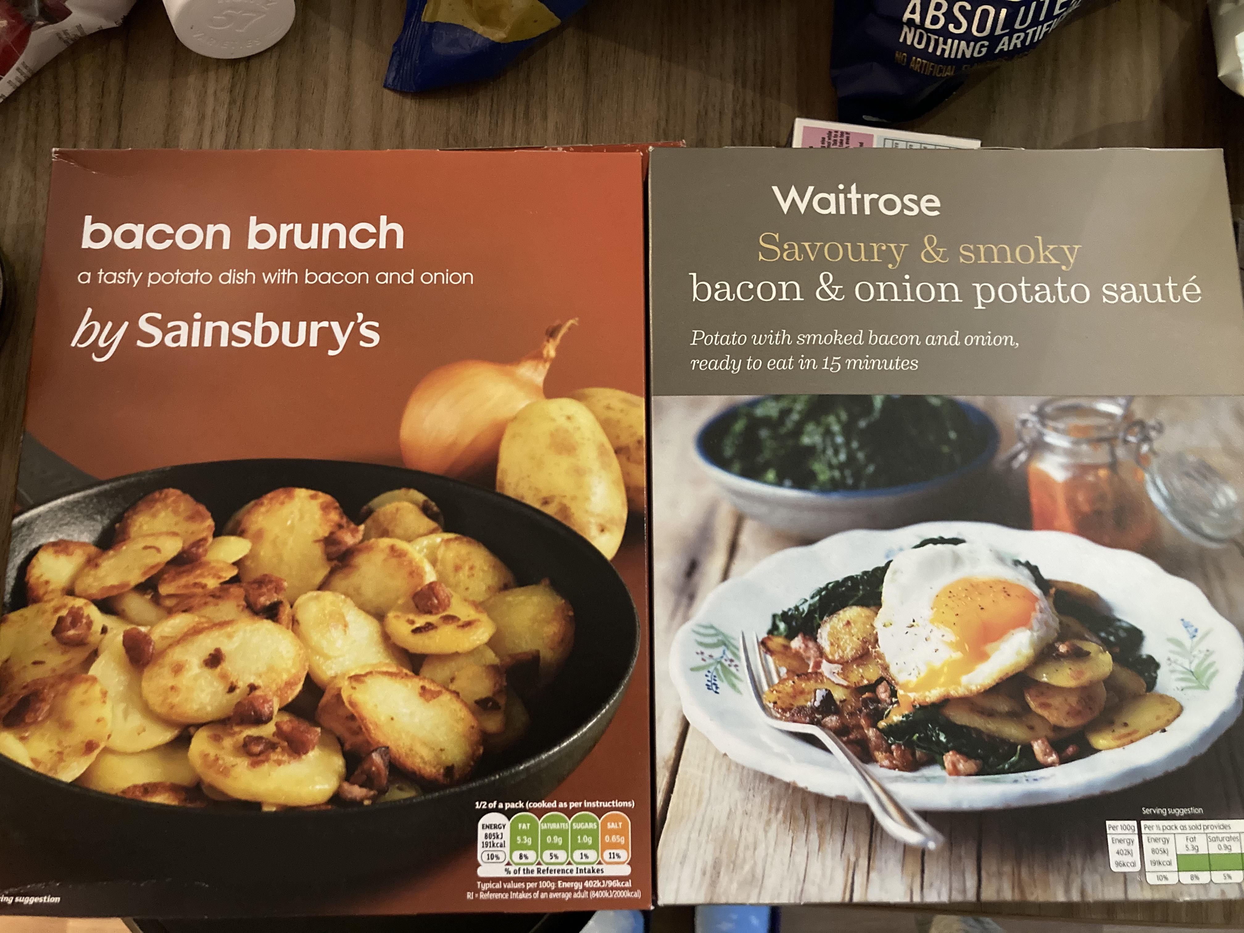 The difference between Sainsbury's and Waitrose this is exactly the