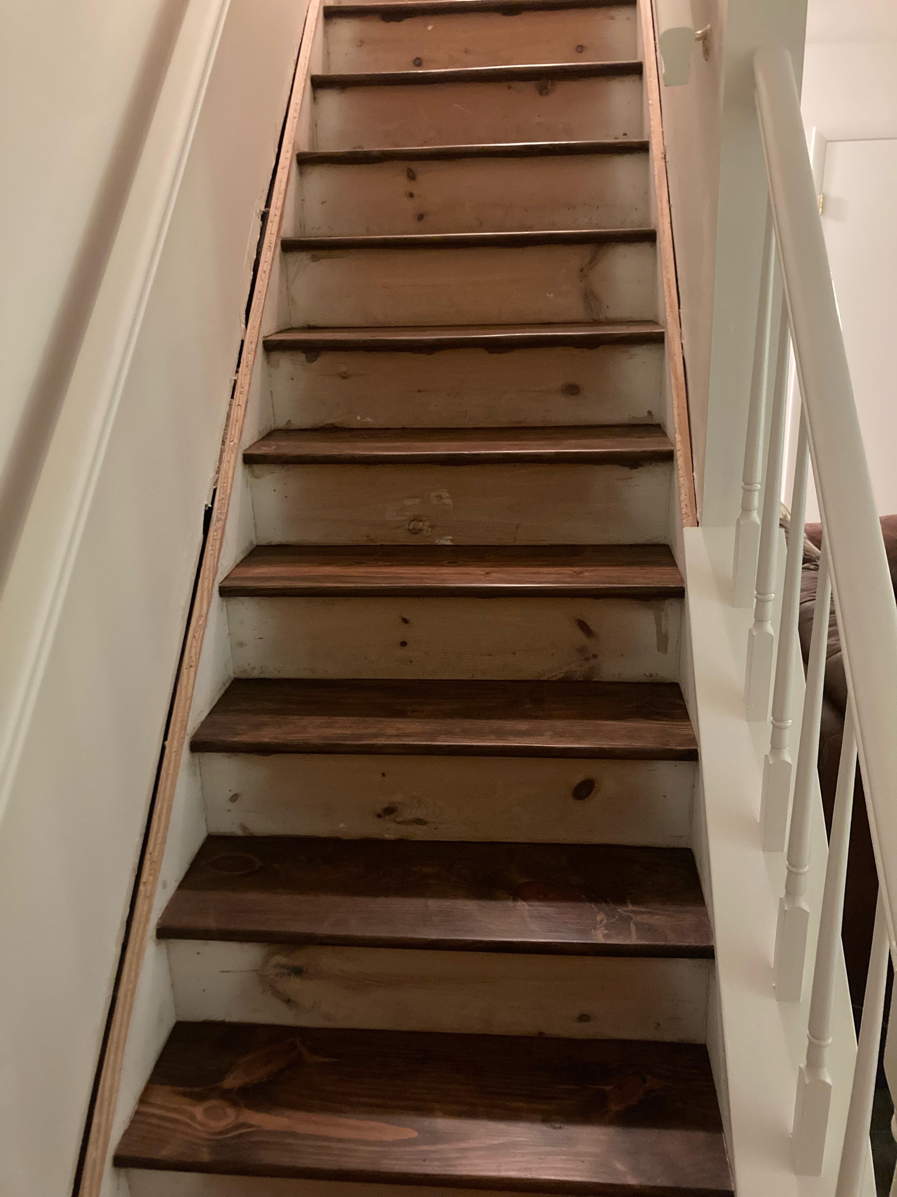 Going to paint these stair risers white but also need some kind of