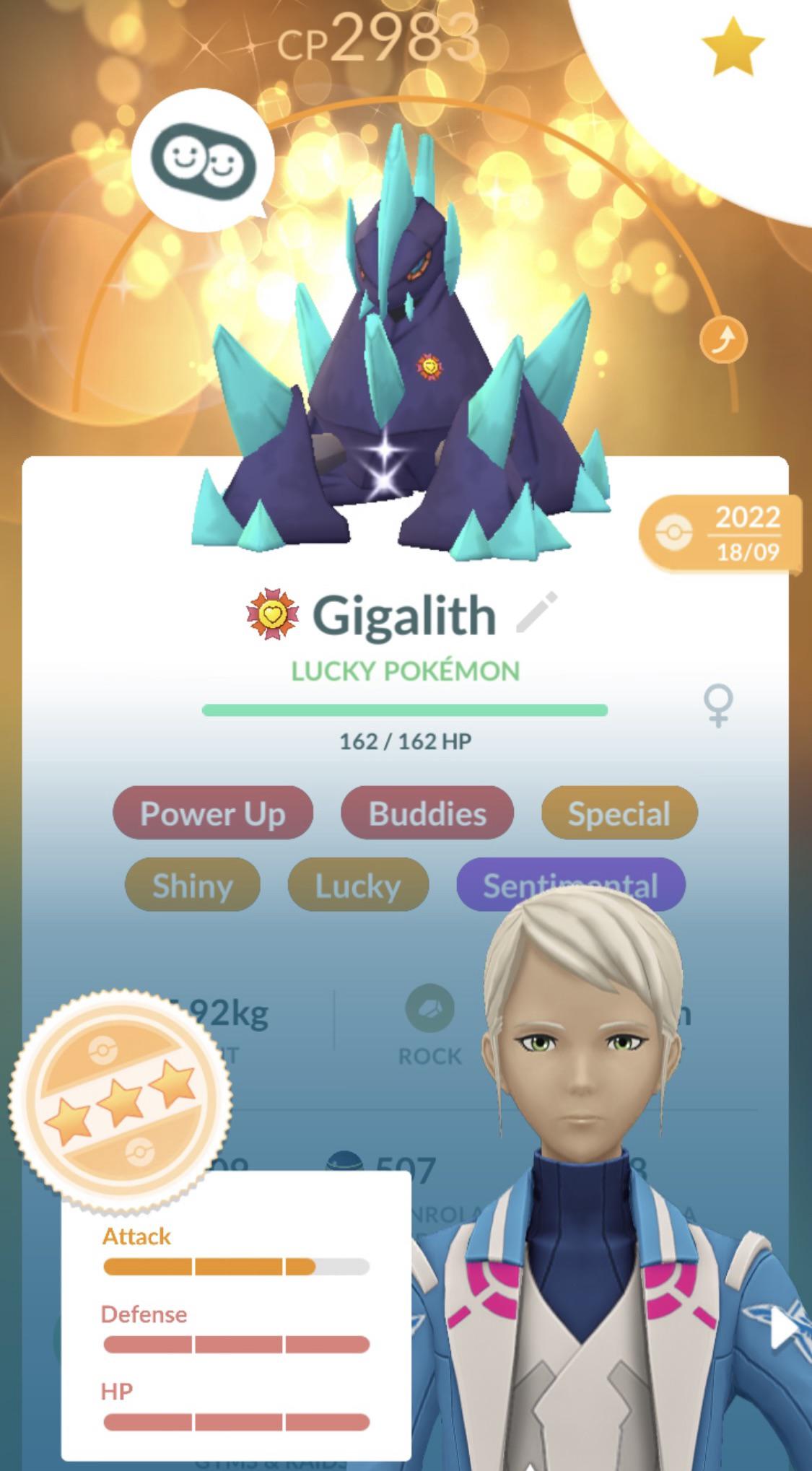 I’m level 36 and have a shiny, lucky Gigalith that requires 148 XL