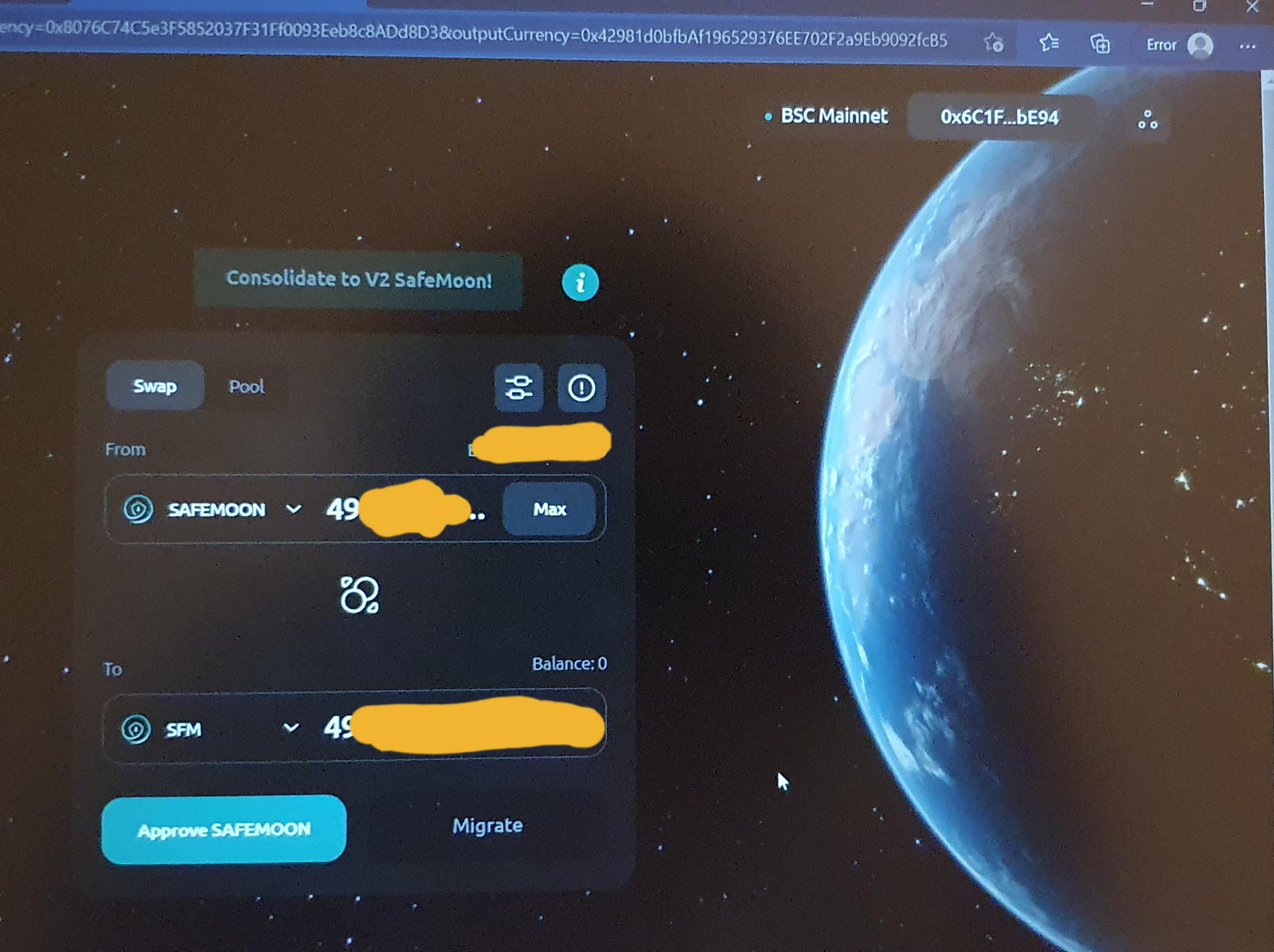 I couldn't be able to convert V1 to V2. I have my safemoon in Trust