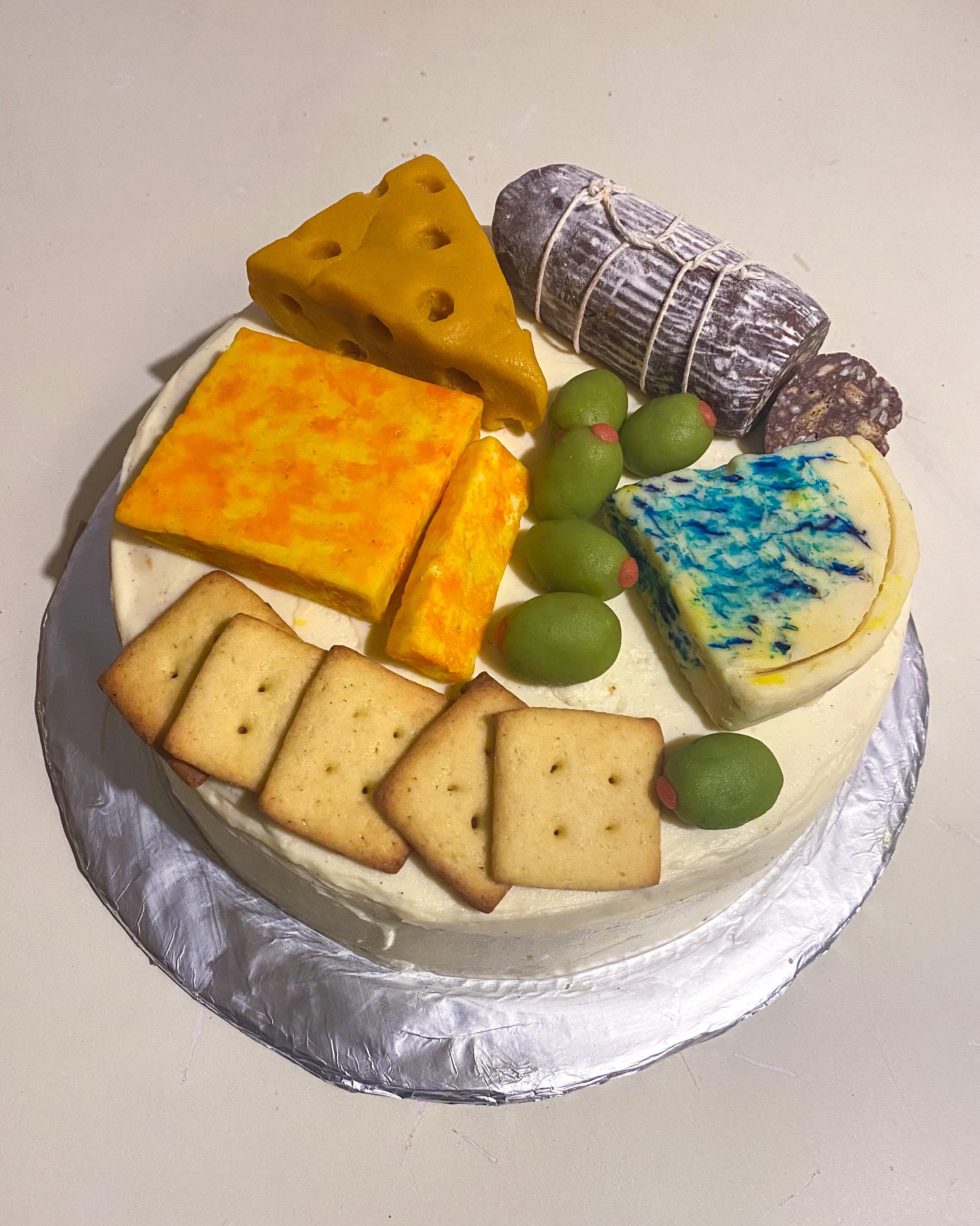 Cheeseboard birthday cake for my cheese loving boyfriend 🧀 r/Baking