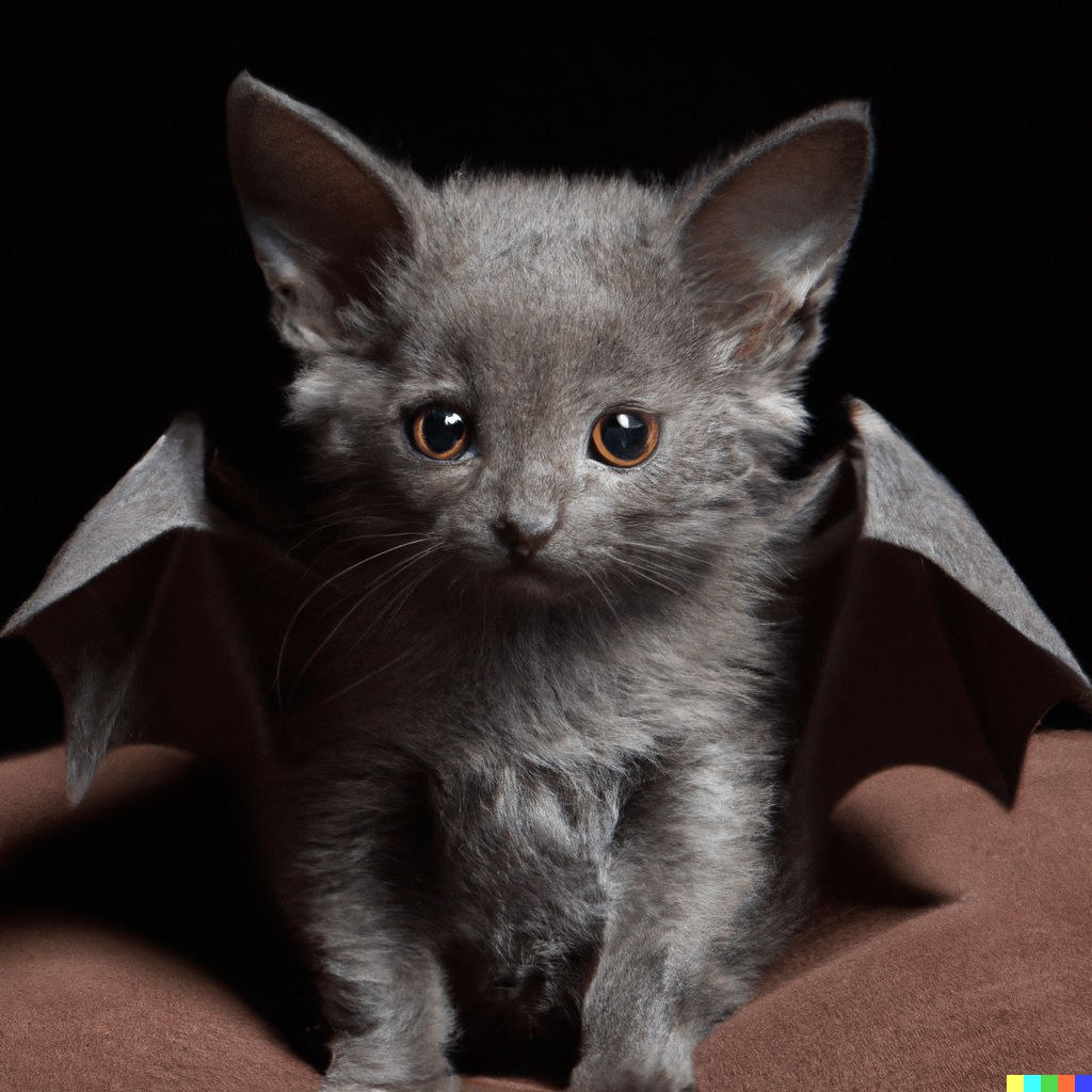 Photo of a kitten and bat hybrid r/dalle2