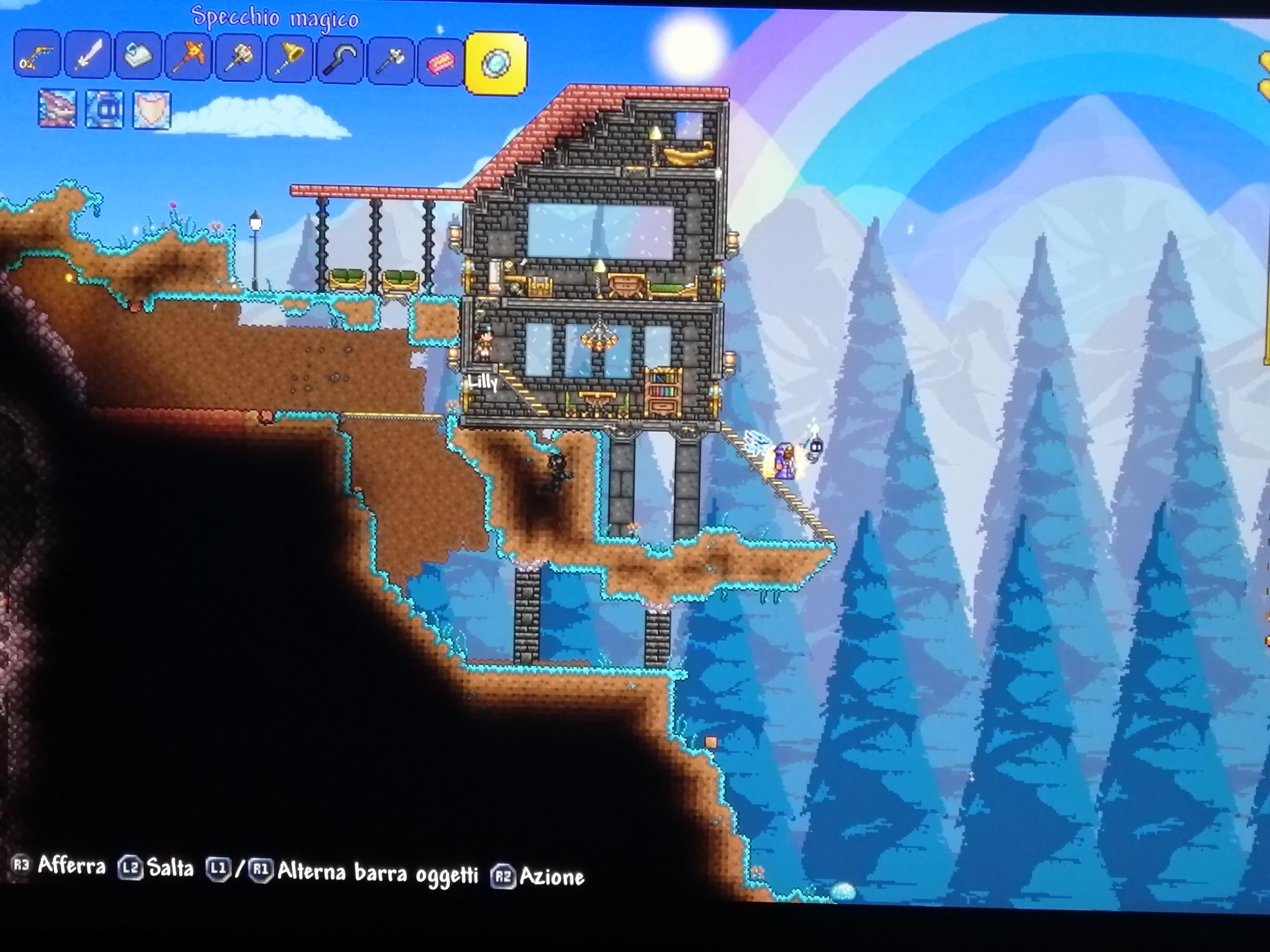 Steampunk house in the hallowed biome r/Terraria