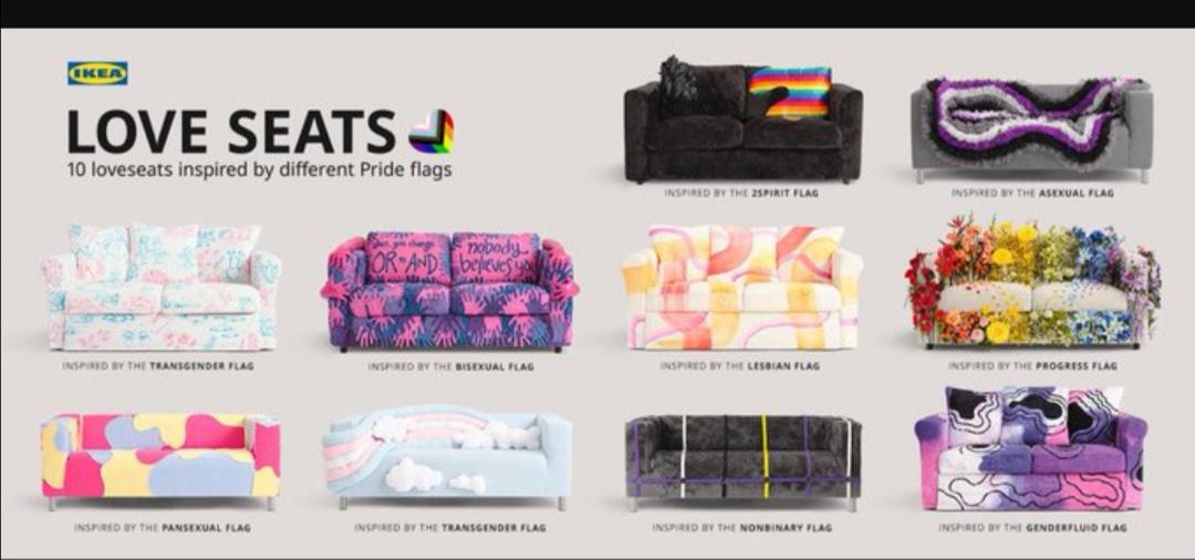 Ikea's new Pride themed Love Seats r/lgbt