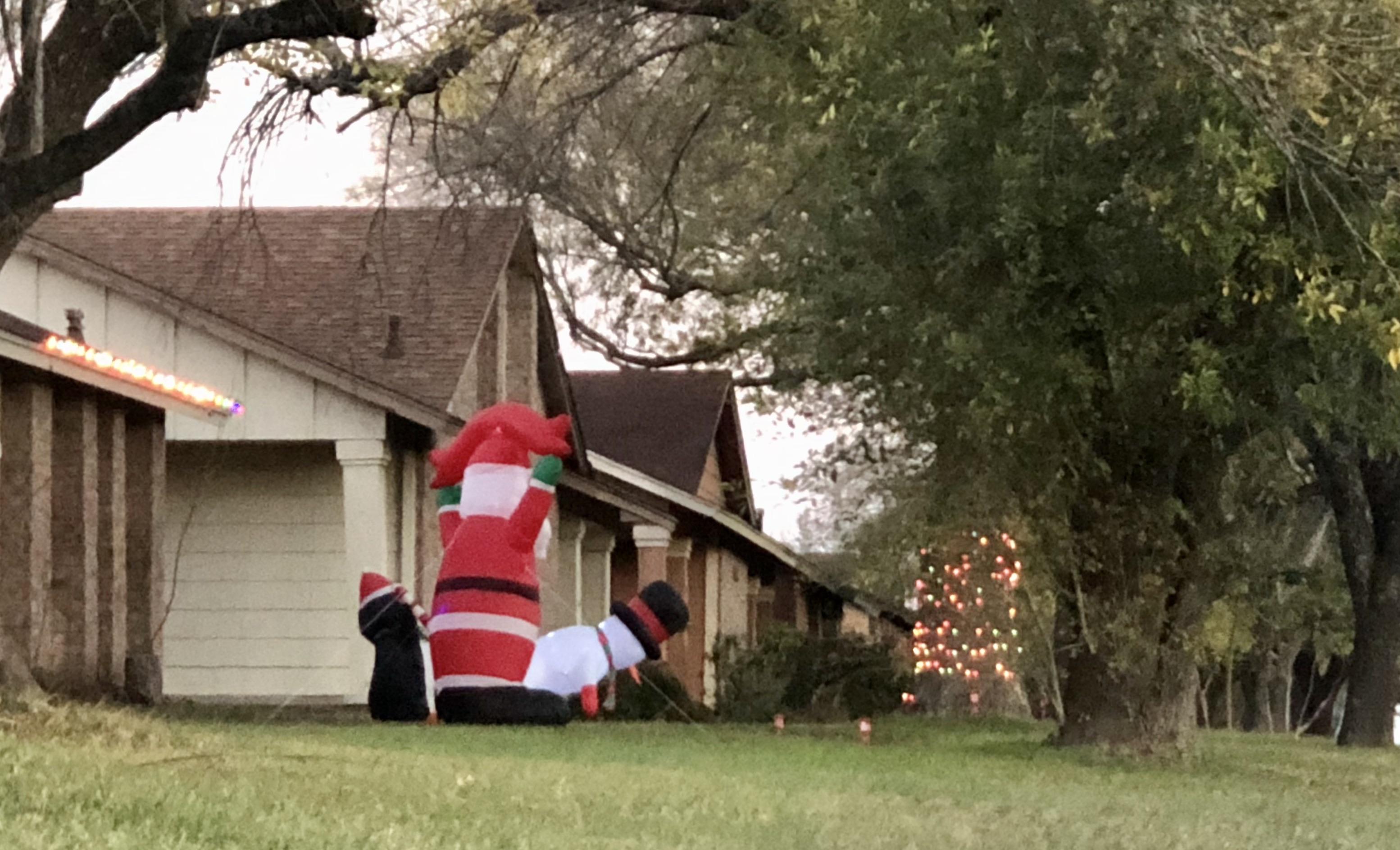 Meanwhile, in North Austin around my neighbor the Christmas decorations