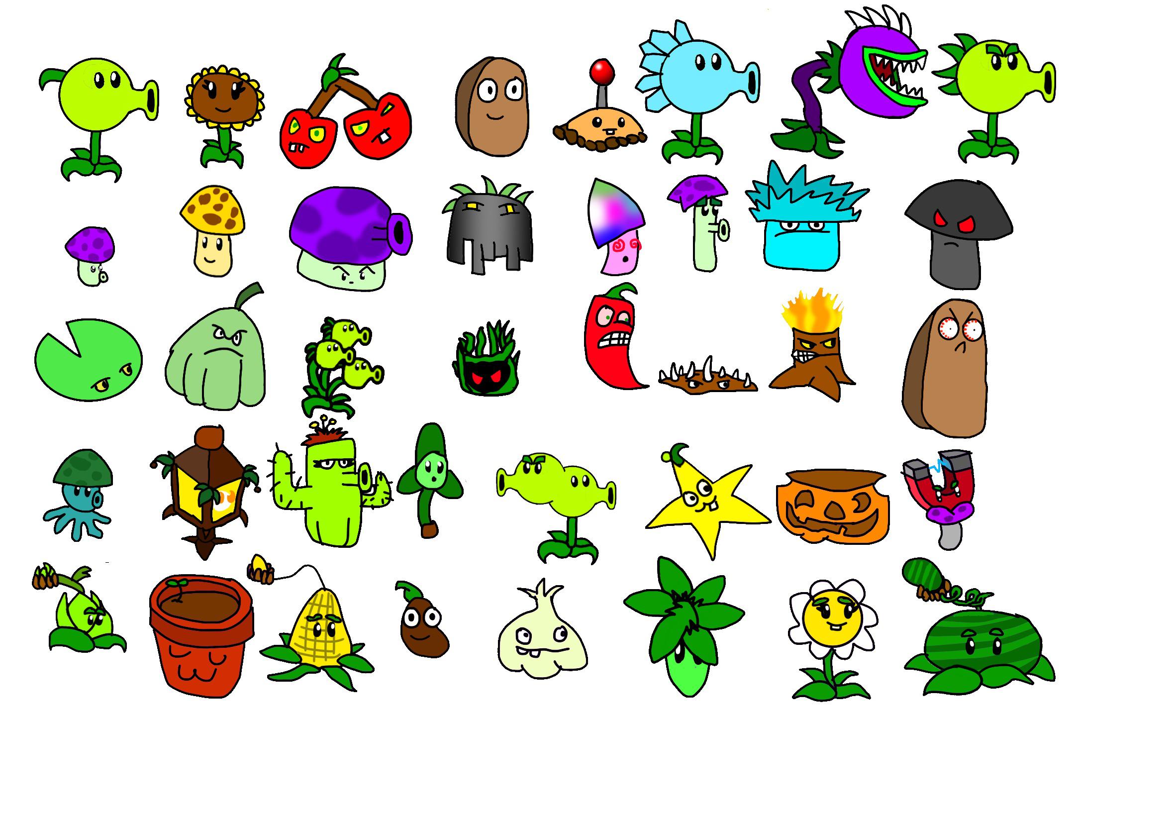 I Drew The Pvz1 Plants PlantsVSZombies