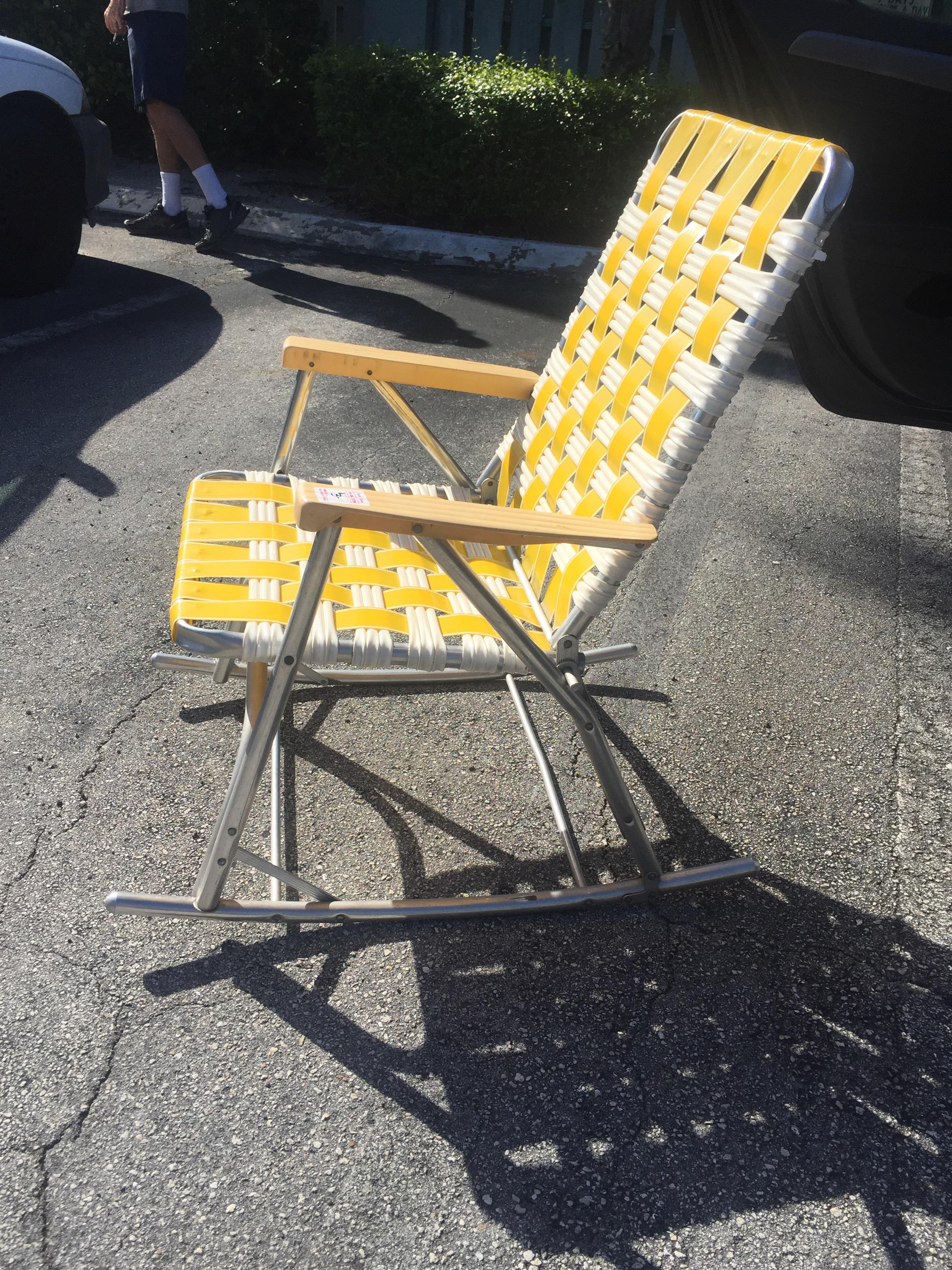 I (unintentionally) collect vintage beach chairs. This one was stuck
