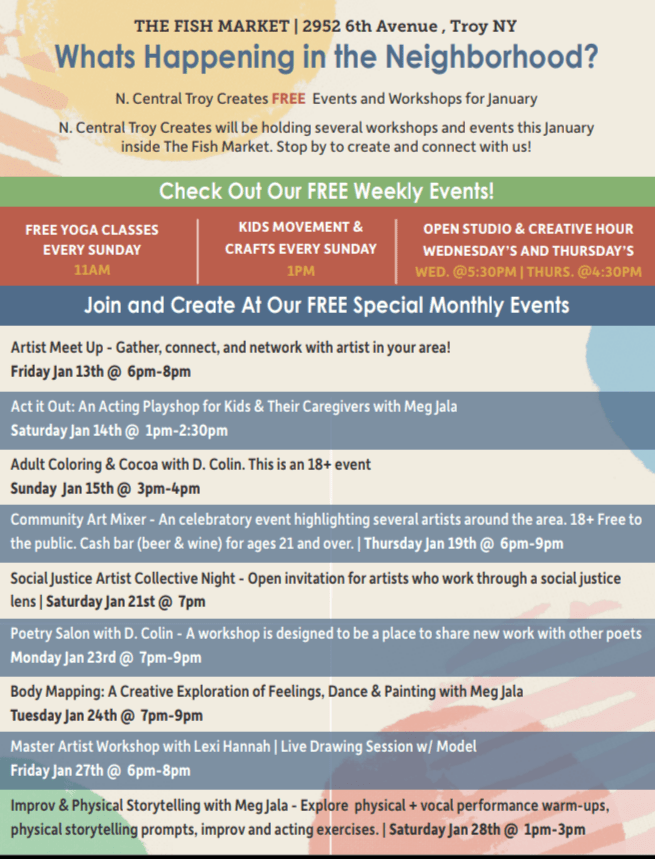 All Creative Events Happening this Month at the Fish Market Hope to