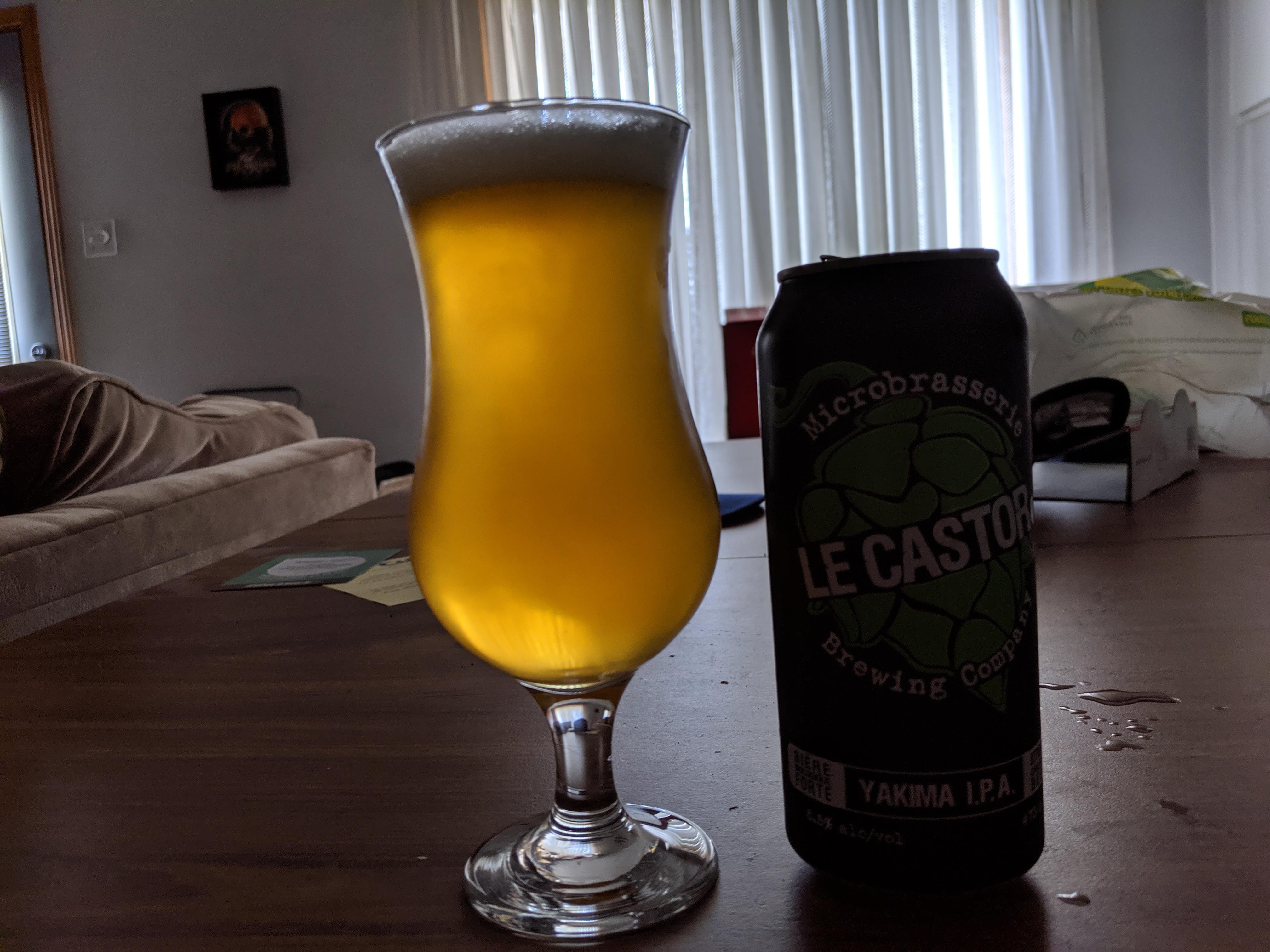 Yakima IPA from "Le castor". One of the best rated local IPA on